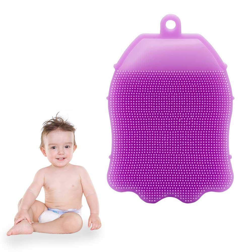 Bhavyam Multifunctional Silicone Bath Brush & Body Scrubber for Babies & Kids - Anti-Cellulite Exfoliating Bath Gloves - Gentle Baby Shower Essential (Small, Multicolor) - Perfect for Sensitive Skin Care & Spa Day at Home