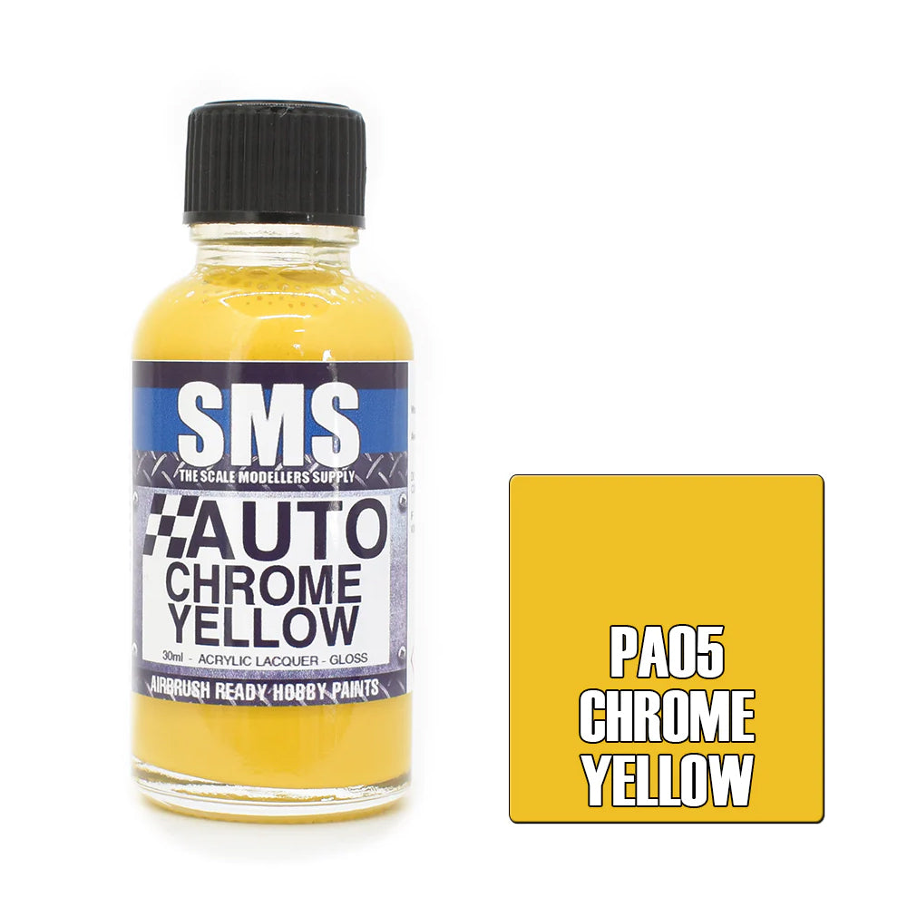30ml Airbrush Paint - Chrome Yellow Auto Color for Scale Modelers | High-Quality Model Paint for Miniatures, RC Cars & DIY Crafts