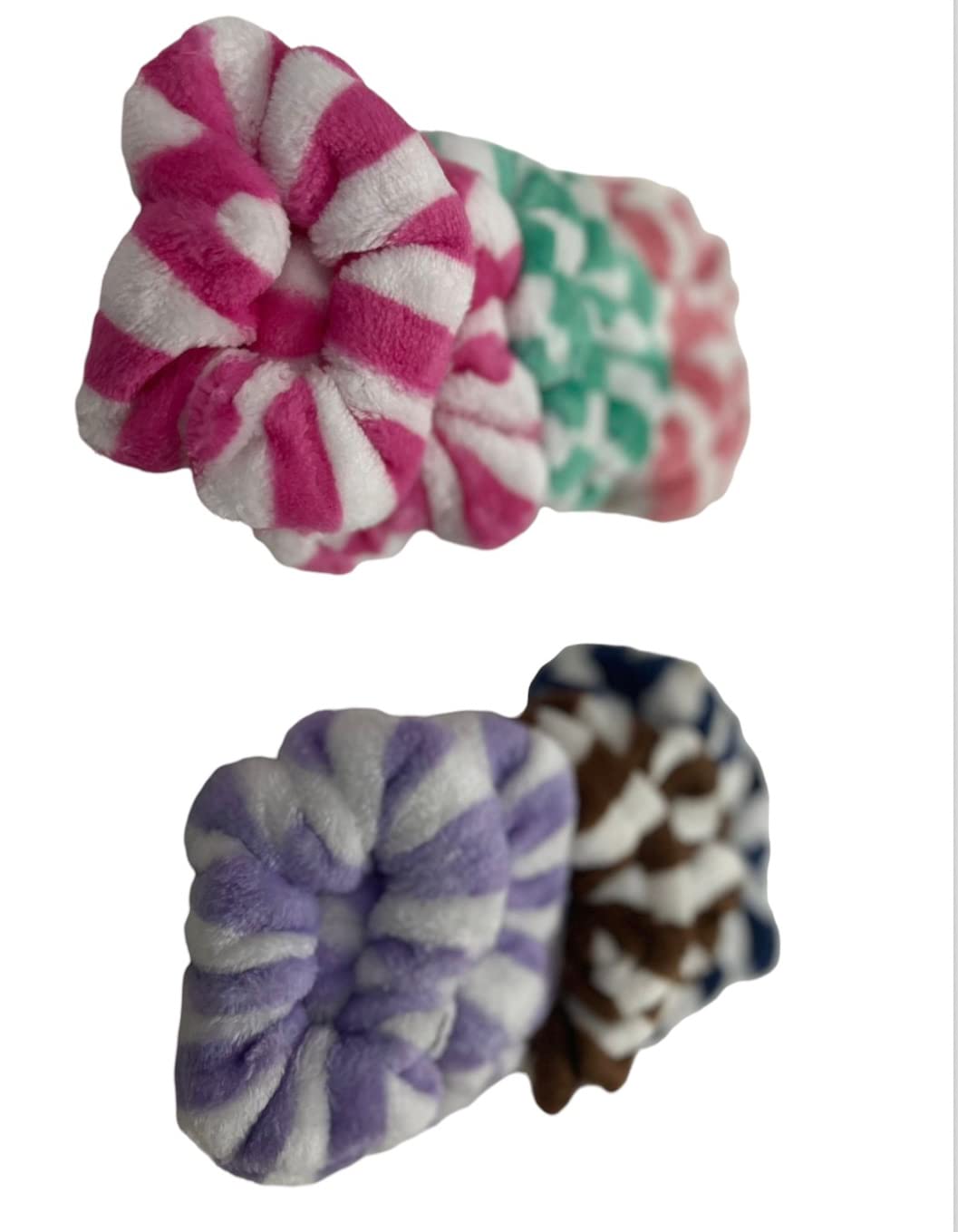 JGJ Faux Fur Scrunchies - Soft Hair Bands & Wristbands for Women, Girls - Ponytail Holders & Hair Ties for Everyday, Workout, and Fashion Accessories