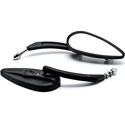 Krator Black Skeleton Skull Motorcycle Mirrors - Universal Fit for Suzuki Intruder, Volusia VS 700/750/800/1400/1500 - Enhance Style & Safety on Cruiser Bikes