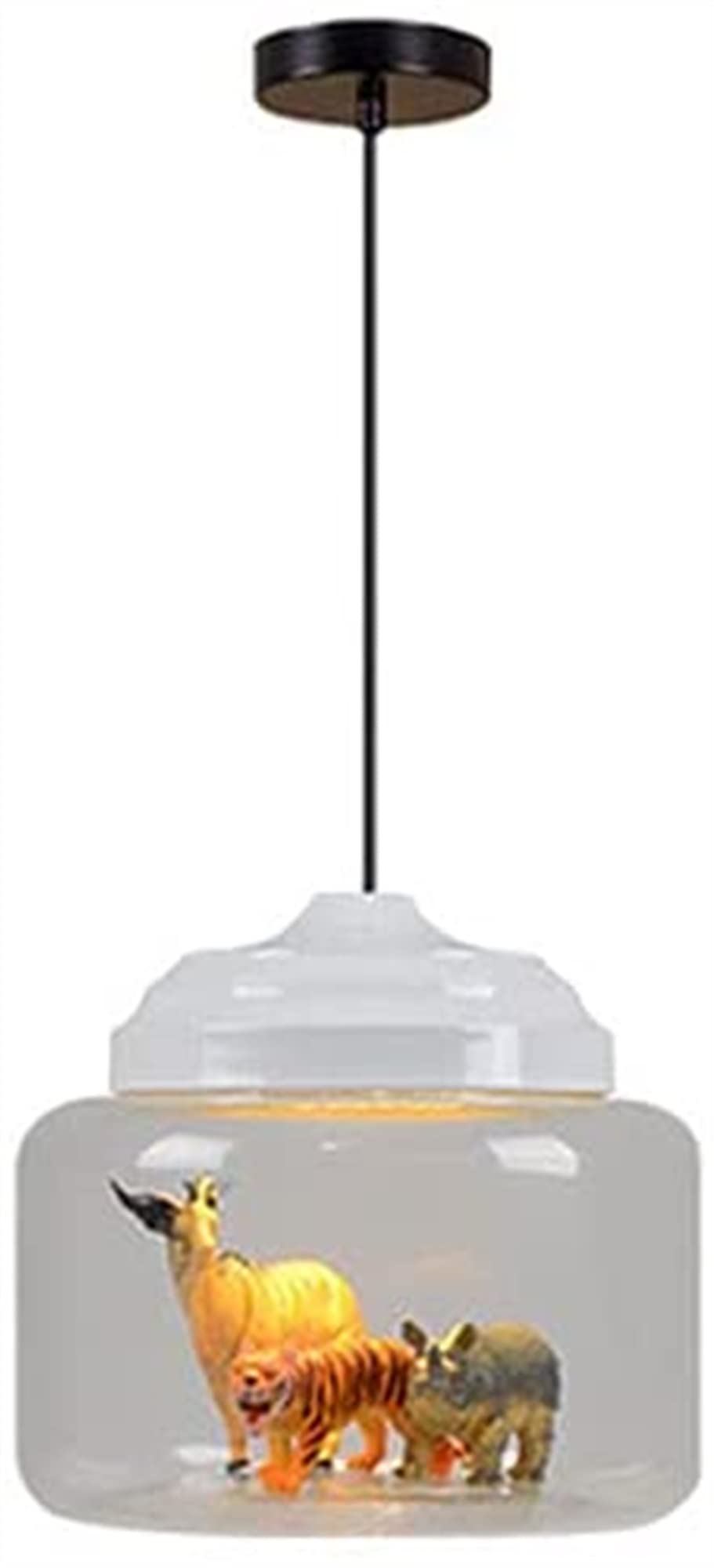 Creative LED Cartoon Animal Chandelier - Nordic Style Glass Pendant Light for Kids Room, Bedroom & Nursery - Dimmable Ceiling Hanging Lamp for Kindergarten, Playroom & Clubhouse Decor