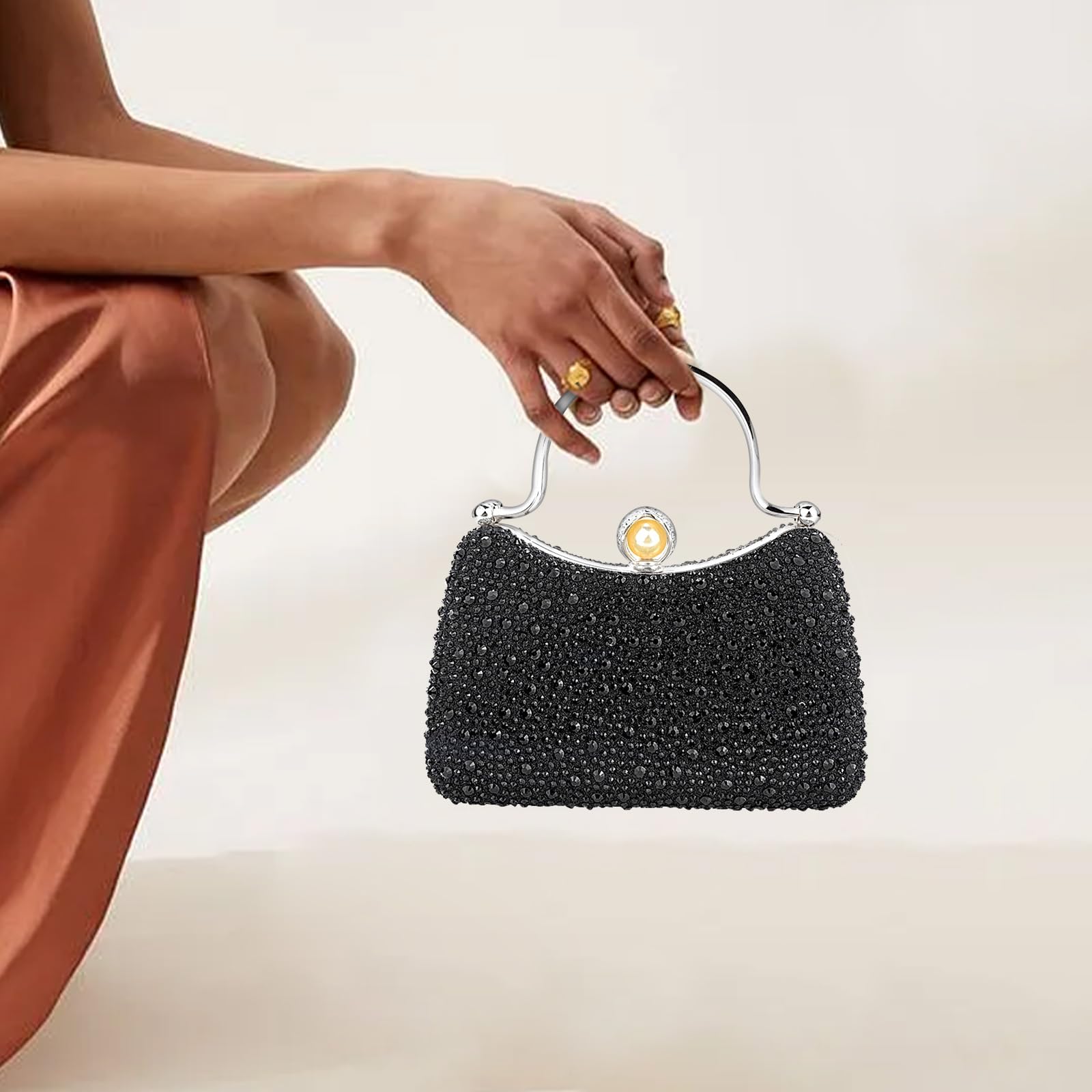 Sparkling Rhinestone Evening Clutch Bag for Women - Elegant Crystal Party Wedding Purse with Chain - Perfect for Formal Events, Prom & Special Occasions