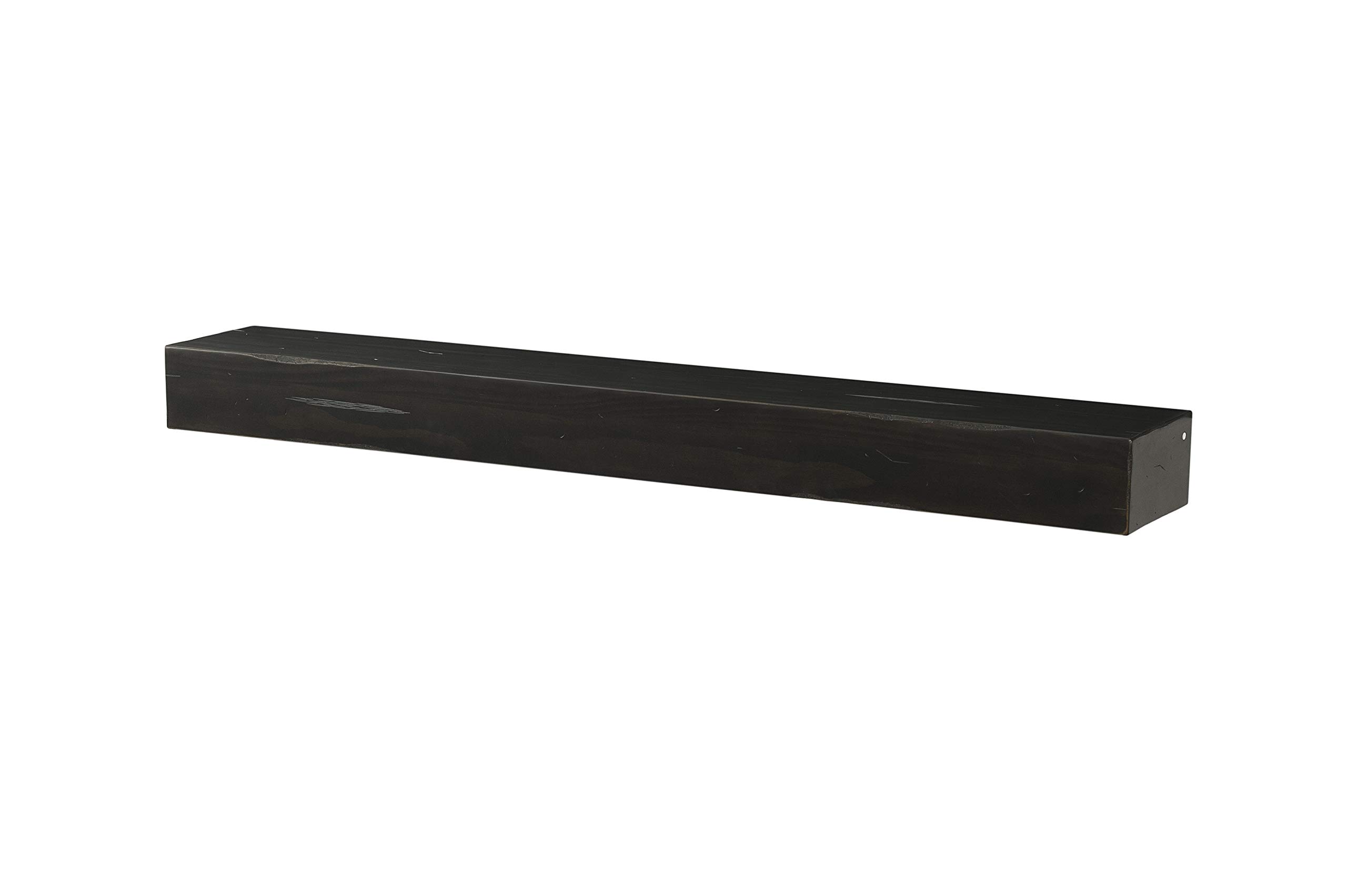 Pearl Mantels 412-72-20 The Shenandoah 72-Inch Wooden Shelf/Mantel - Espresso Rustic Distressed Finish - Perfect for Fireplace Mantel Decor, Living Room, Bedroom & Farmhouse Style Home Decor