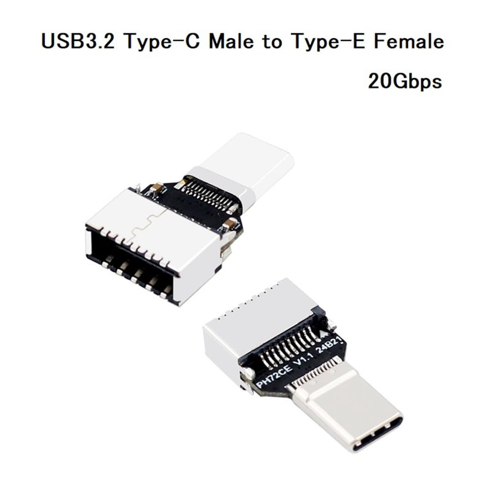 USB 3.2 Type-C Male to Type-E Female Adapter 20Gbps - Front Panel Computer Case Motherboard Expansion Connector - Perfect for PC Builds & Motherboard Upgrades