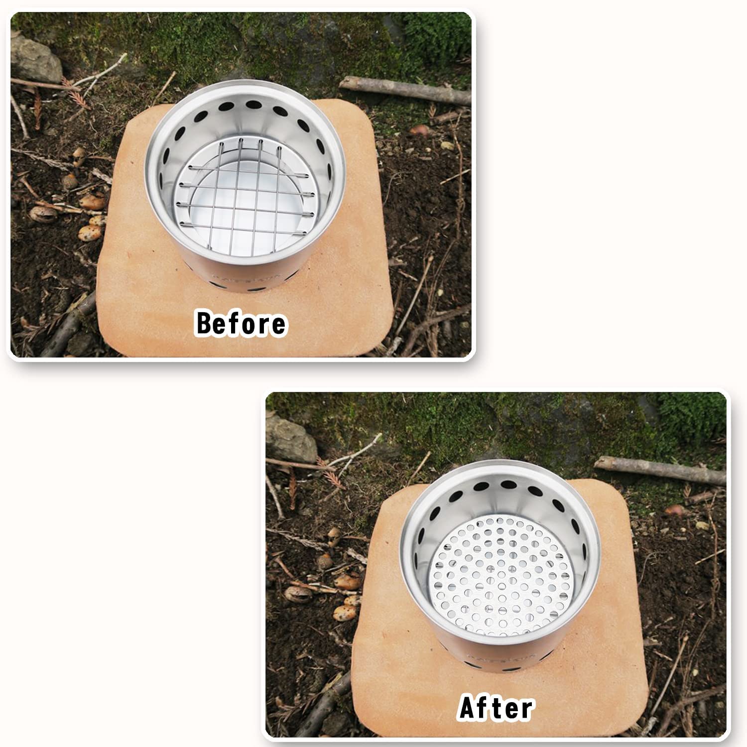 Round Fire Grate Accessory for Solo Wood Stove - High Heat Charcoal Plate for Camping, Backyard Fire Pits & Outdoor Cooking | Durable Campfire Grill Grate for Wood Burning Stoves