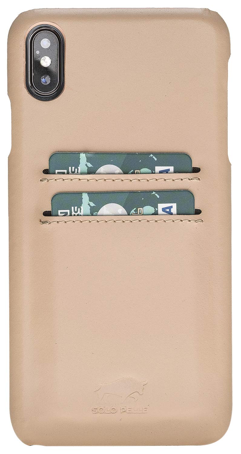 Premium Genuine Leather iPhone Xs Max Case - Slim Fit Nude Rose Back Cover | Durable Protection & Stylish Design for Everyday Use, Business & Travel
