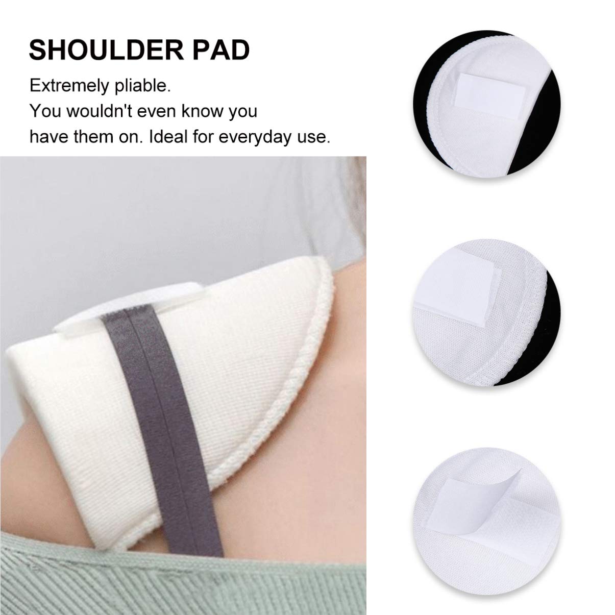 1 Pair Reusable Shoulder Enhancer Pads for Suits, Coats & Shirts - Sticky Shoulder Pads for Women & Men (White) | Perfect for Formal Wear, Business Attire & Dress Enhancement