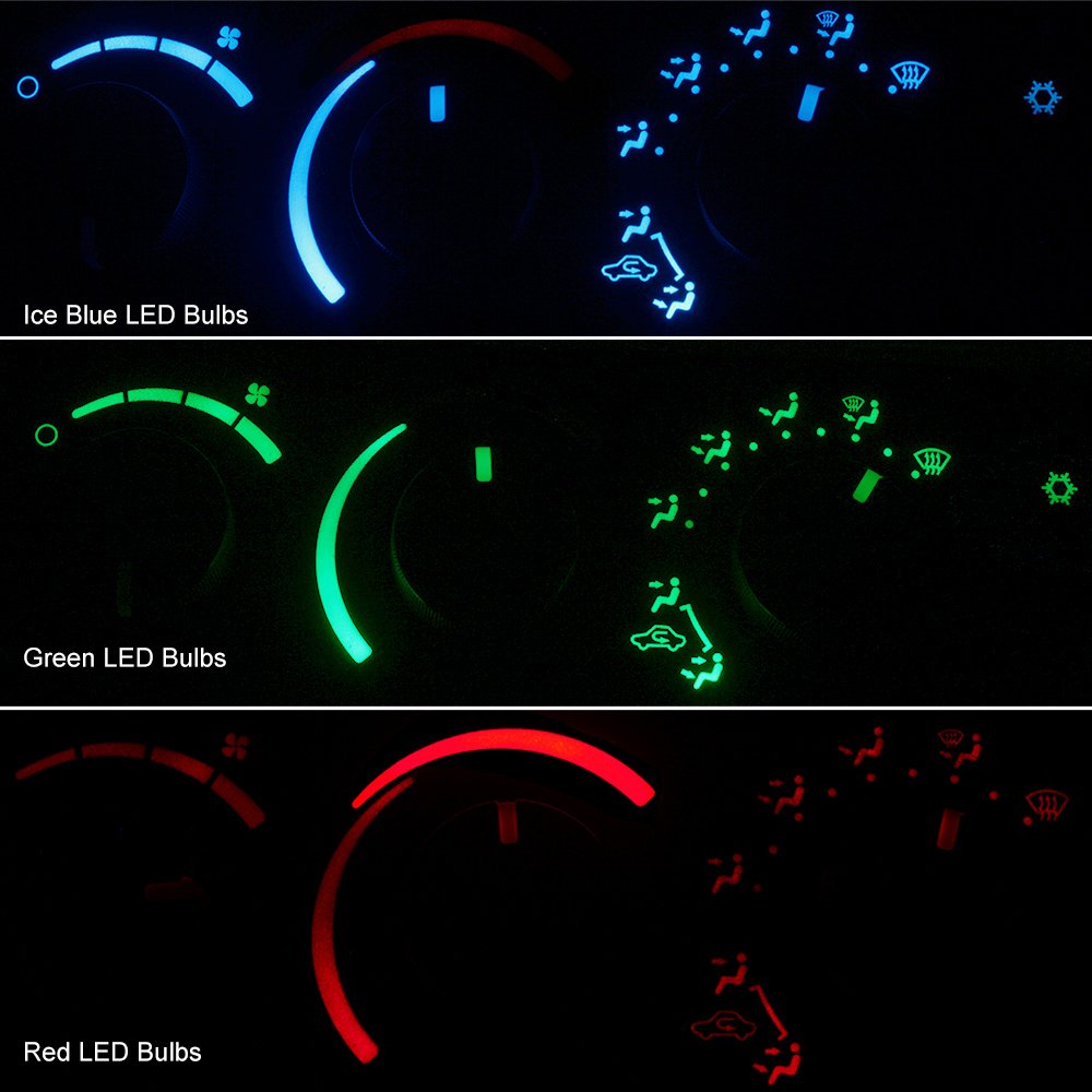 HERCOO LED Light Bulbs Kit for AC Climate Heater Control - Compatible with 2003-2008 Dodge Ram 1500 2500 3500 Pickup Trucks | Easy Installation & Bright Illumination | Perfect for Night Driving & Interior Upgrades