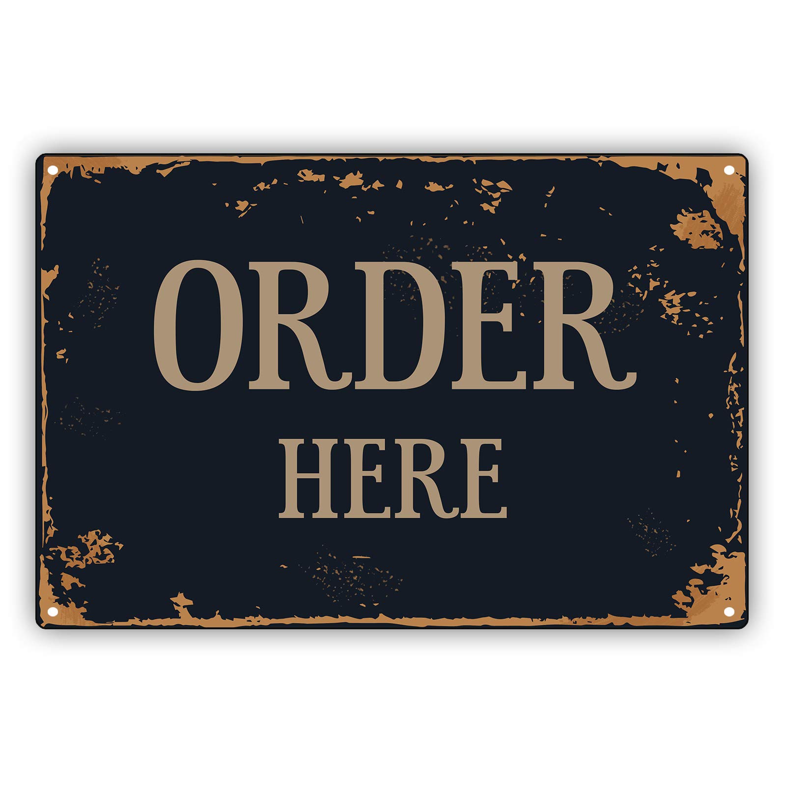 Vintage Rustic Metal Wall Sign 8x12 - Retro Kitchen Bar Pub Coffee Shop Decor - Aluminum Home Store Sign for Cafe, Restaurant & Man Cave