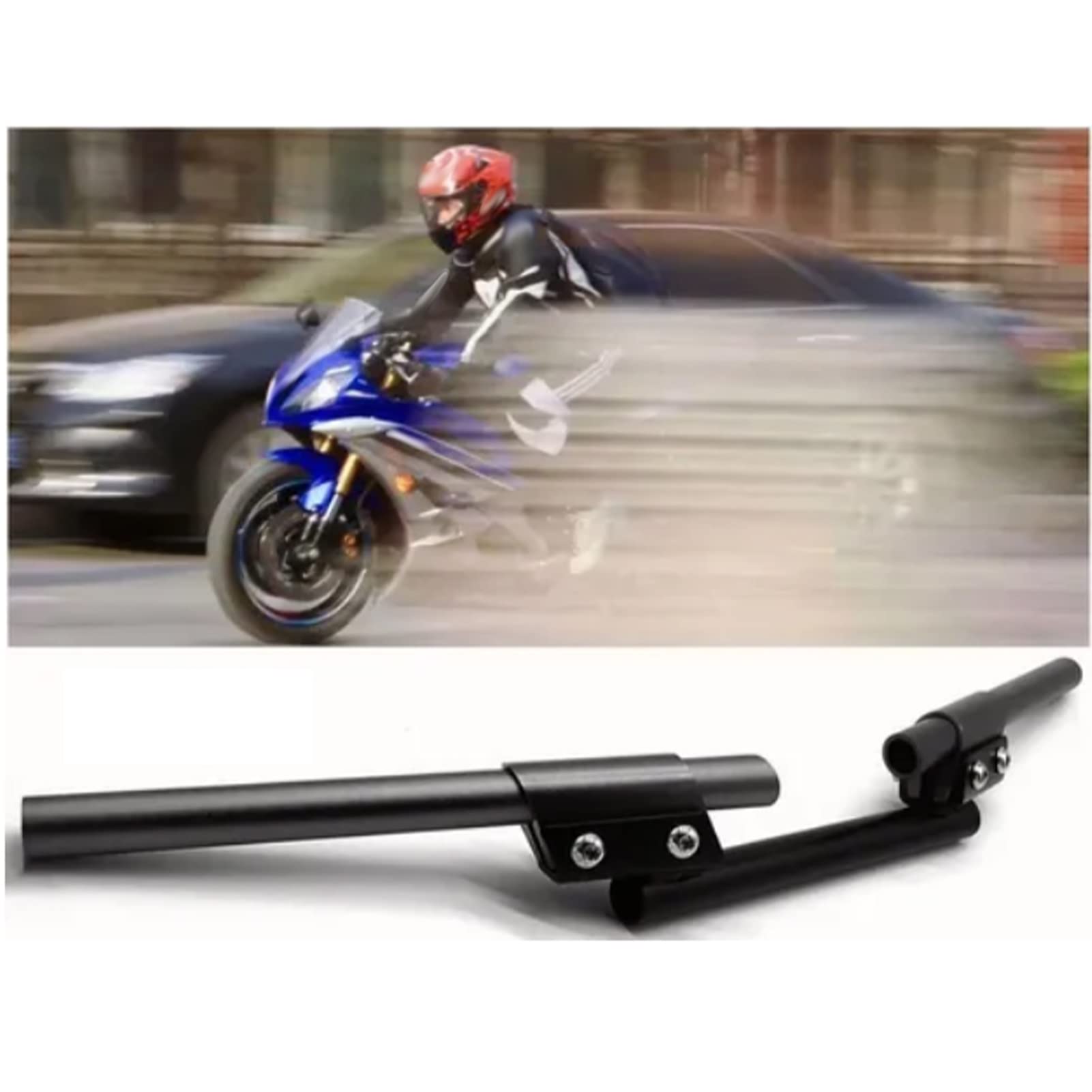 Durable Aluminum Motorcycle Handlebar - Easy Install & Adjustable for Outdoor Riding (Black)