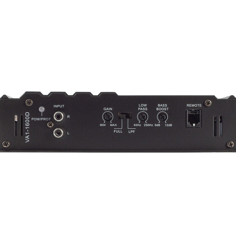 Power Acoustik VA1 1600D 1600W Class A/B Monoblock Car Amplifier with Bass Remote Control - High Power Audio for Subwoofers, Perfect for Car Audio Systems and Bass Enthusiasts