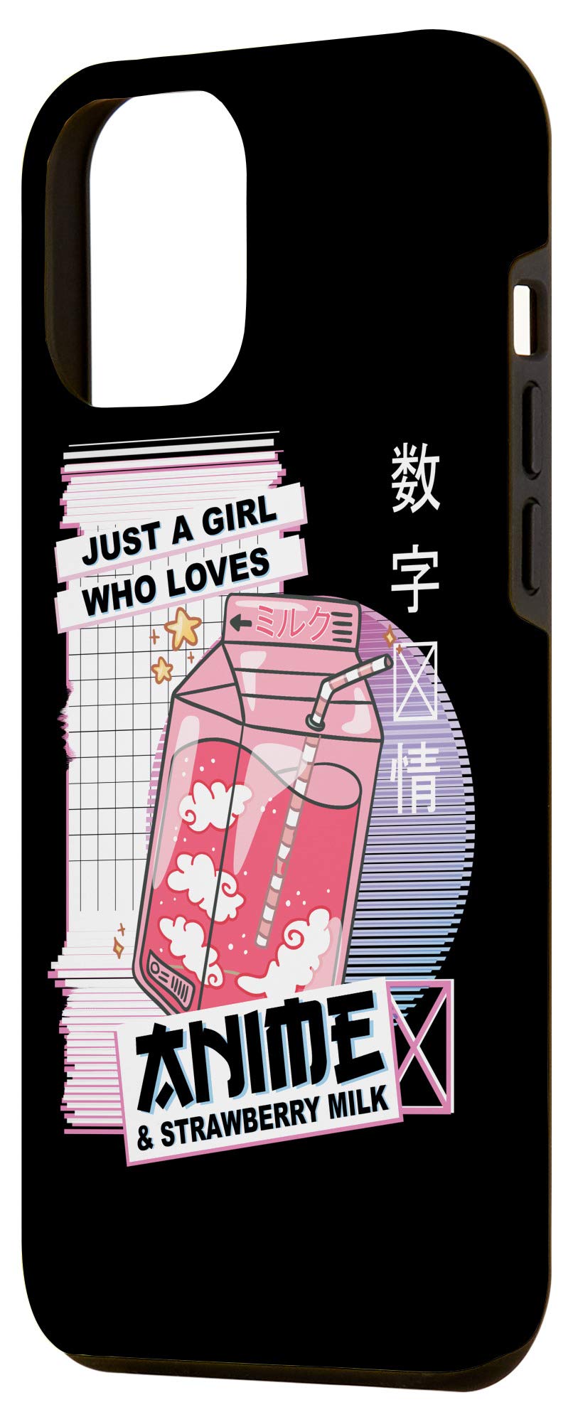 iPhone 12 Pro Max Anime Strawberry Milk Kawaii Case - Cute Protective Phone Cover for Girls | Perfect for School, Work & Anime Lovers