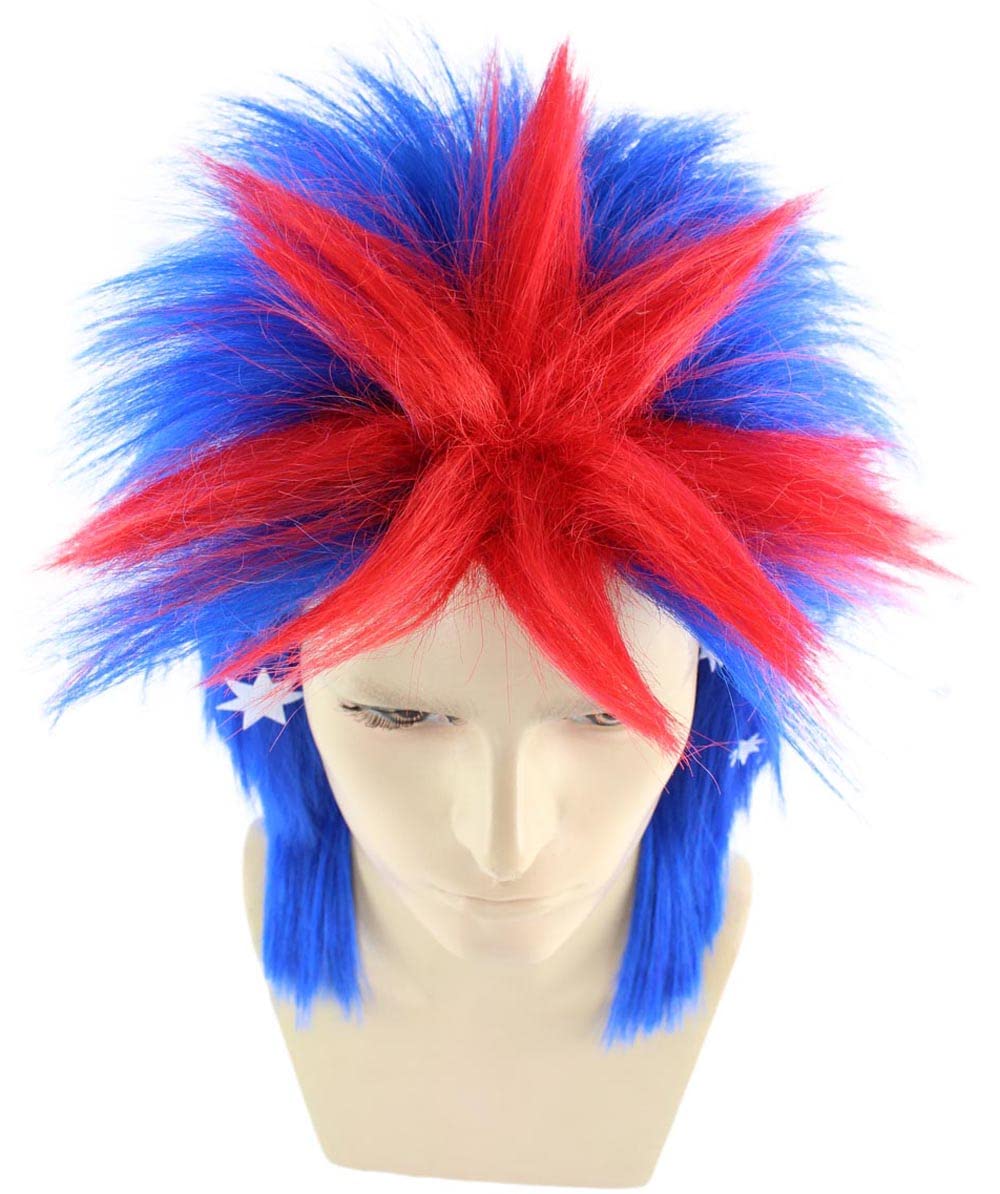 Halloween Party Mullet Wig for Sports Fans - USA, UK, Canada & More | Perfect for Costume Parties, Cosplay & Themed Events