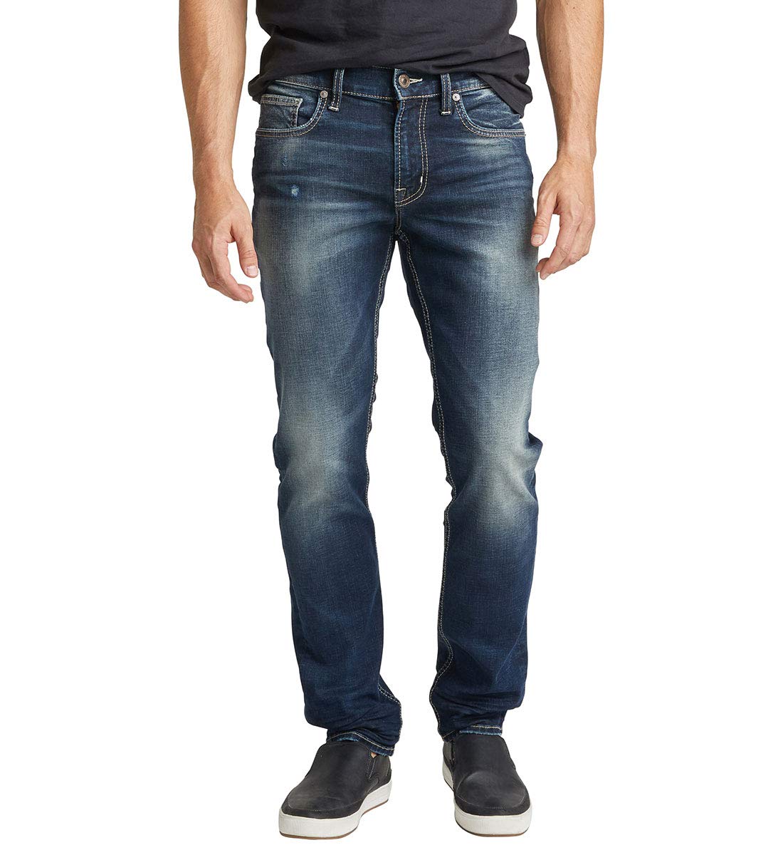 Silver Jeans Co. Men's Taavi Fit Skinny Leg Jeans - Slim Fit Stretch Denim Pants for Men | Perfect for Casual Wear, Night Out & Everyday Style
