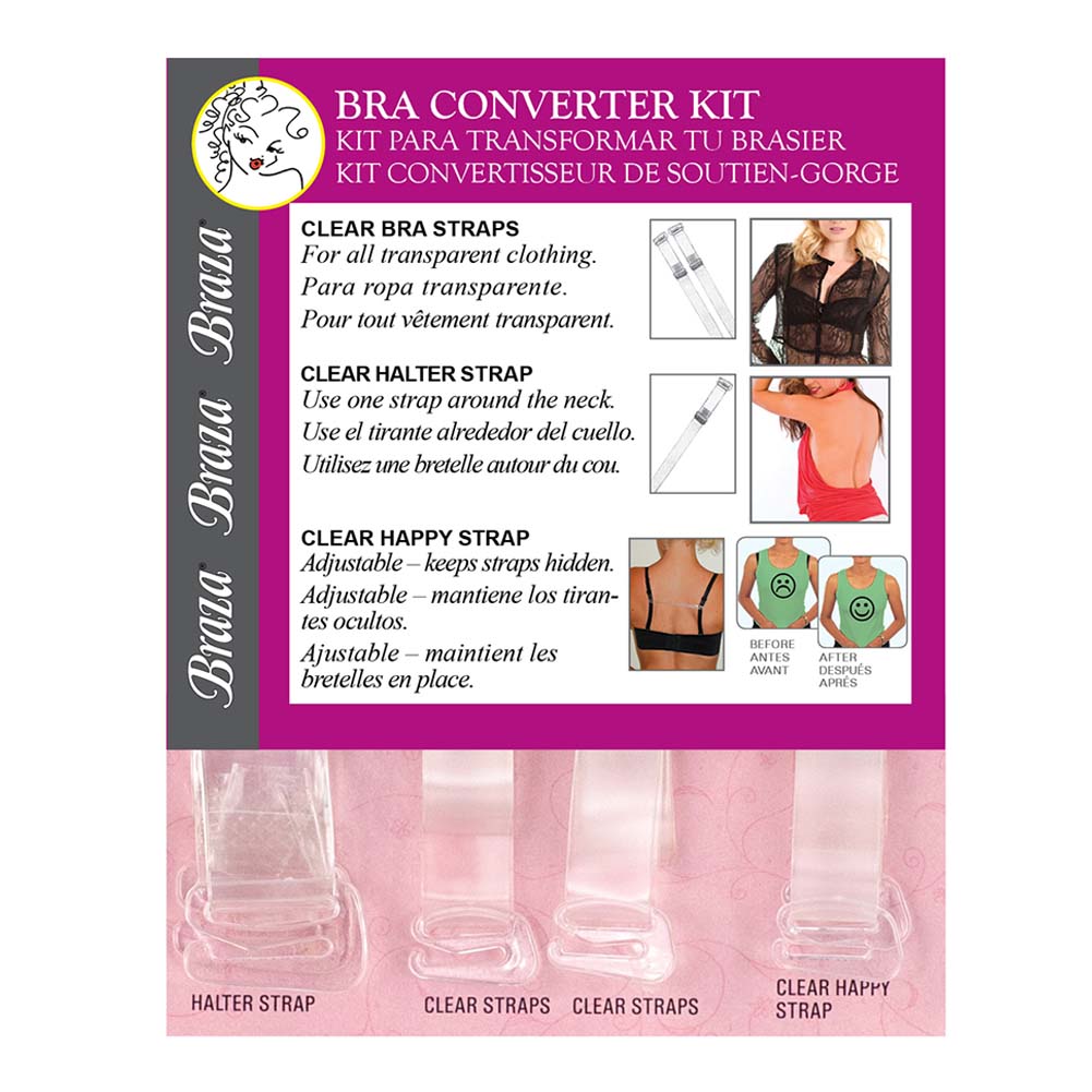 BRAZA Bra Converter Kit - Clear Adjustable Bra Straps (3 Styles) for Seamless Outfits & Versatile Wardrobe Solutions