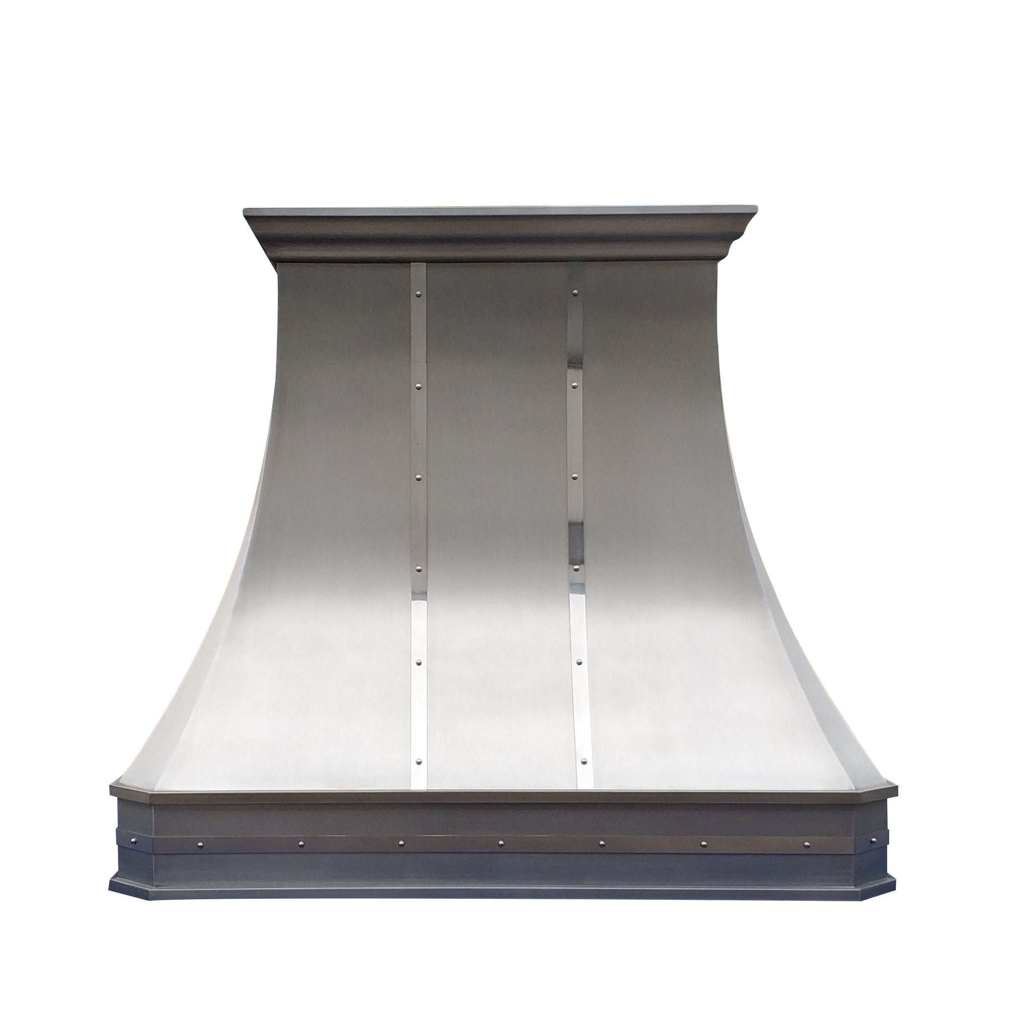 Premium RHM Curved Stainless Steel Range Hood with Bands - Custom Fit for Oguz H3 - Modern Kitchen Ventilation for Smoke & Odor Removal - Perfect for Home Chefs & Open-Concept Kitchens
