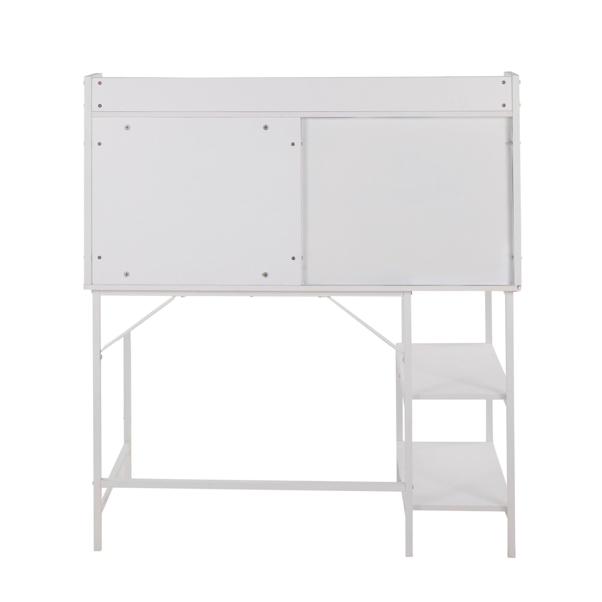 LumiSource Geo Shelf Desk - Modern Home Office & Computer Desk with Storage, Small Space Bedroom & Gaming Desk - Perfect for Work, Study & Gaming Setup