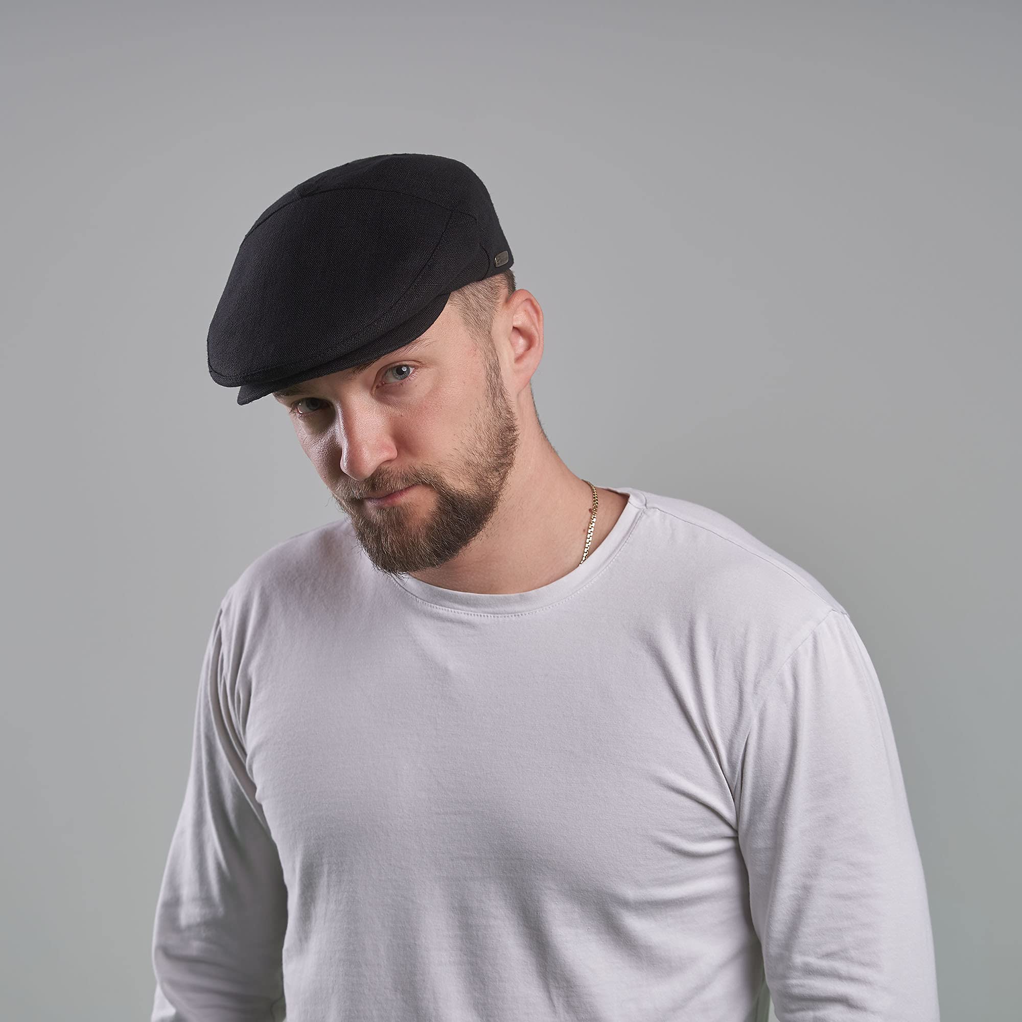 Sterkowski Swede Cap - 100% Linen Flat Cap for Men & Women | Breathable 5-Panel Summer Hat | Lightweight Unlined Design for Outdoor Activities, Travel & Casual Wear