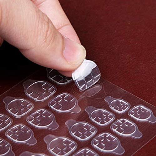 COSLUXE Clear Double-Sided Nail Glue Stickers - 144pcs Flexible Fake Nail Adhesive Tabs for Acrylic Nail Tips | Salon Quality, Easy Application | Perfect for Nail Extensions, Manicures & DIY Nail Art at Home