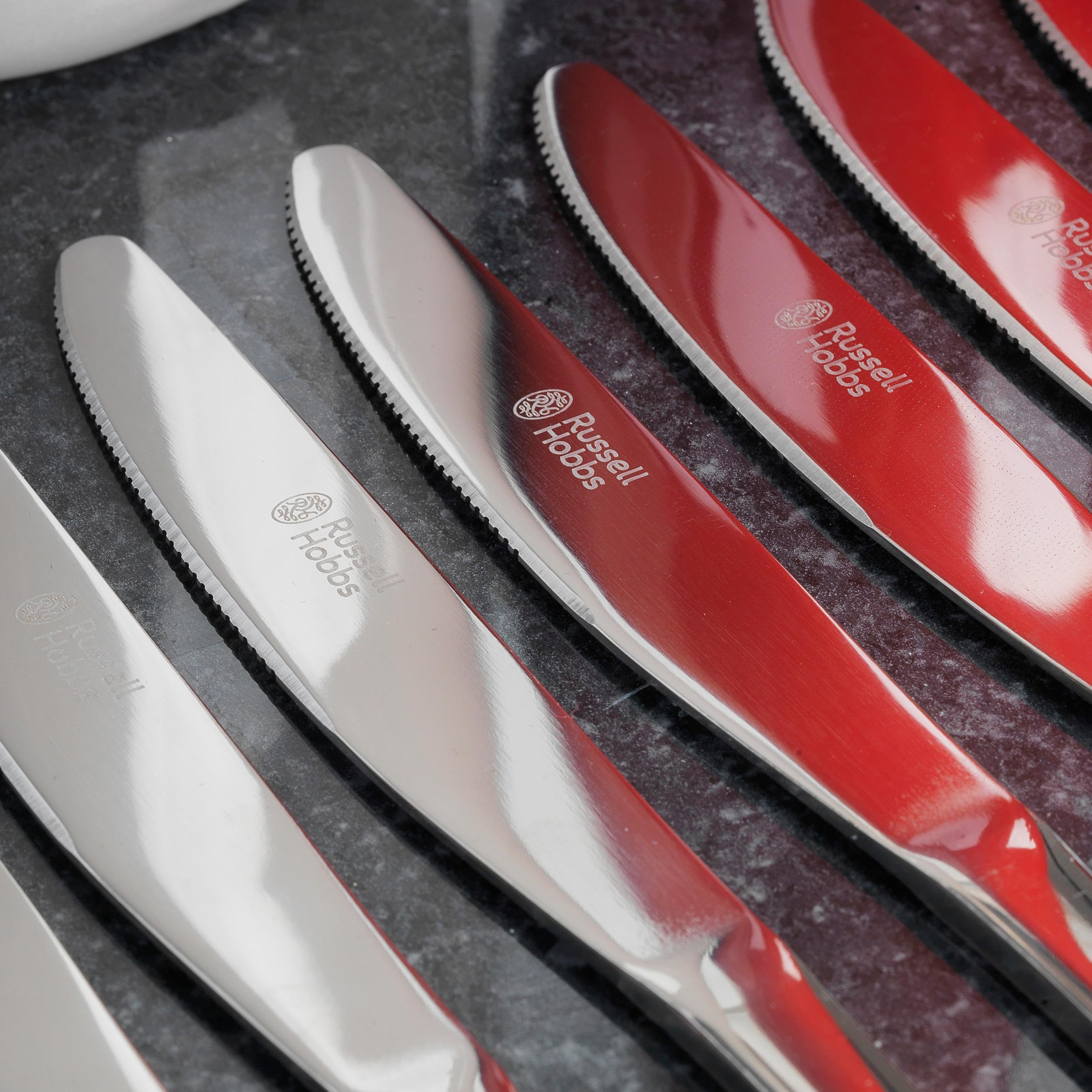 Russell Hobbs RH00022GP 16-Piece Stainless Steel Cutlery Set - Knives, Forks & Spoons for 4 People, Mirror Polish Finish, Dishwasher Safe Flatware for Home & Restaurant Use | Perfect for Dining, Entertaining & Everyday Meals
