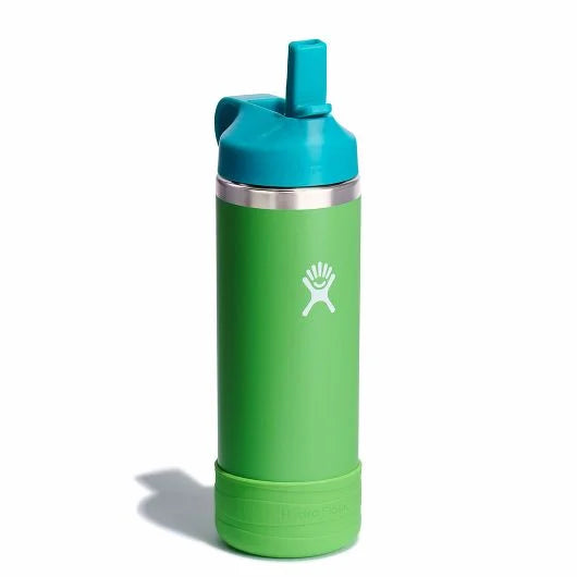 18 oz Kids Wide Mouth Water Bottle with Straw Cap - Leak Proof & BPA Free - Perfect for School, Sports & Outdoor Activities