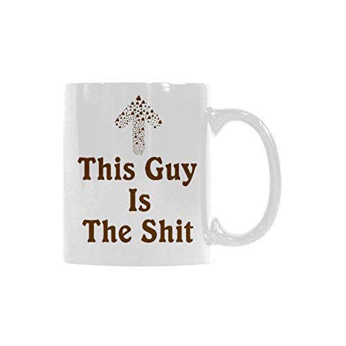 WECE 11 oz Ceramic Coffee Mug - Funny 'This Guy Is The Shit' Tea Cup for Beer & Milk | Unique Gift for Office, Home & Parties | Durable & Dishwasher Safe