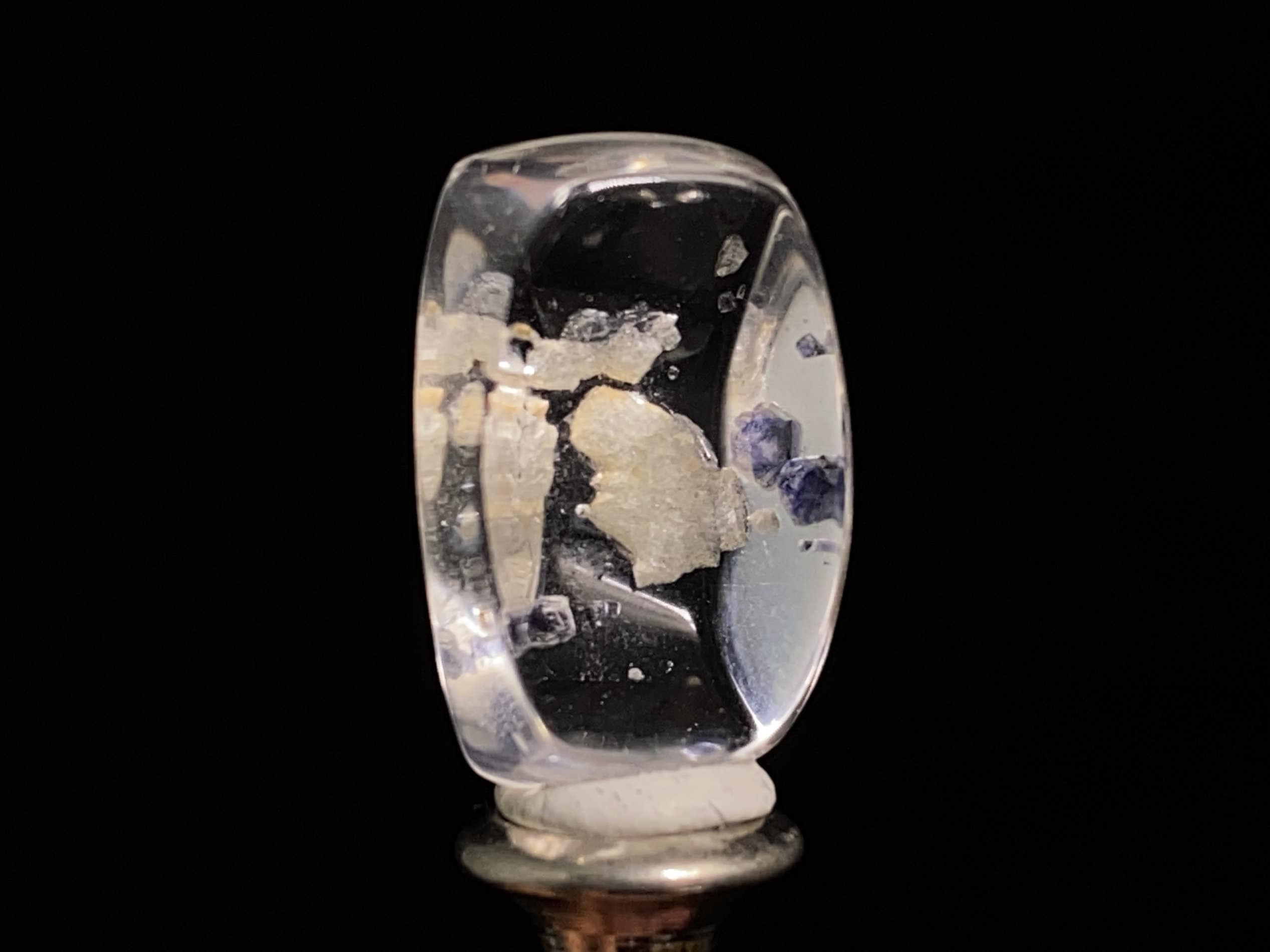 Natural Fluorite in Clear Quartz Cabochon - Rare Gemstone for Jewelry Making, Healing Crystals & DIY Crafts | Perfect for Pendants, Rings & Spiritual Healing