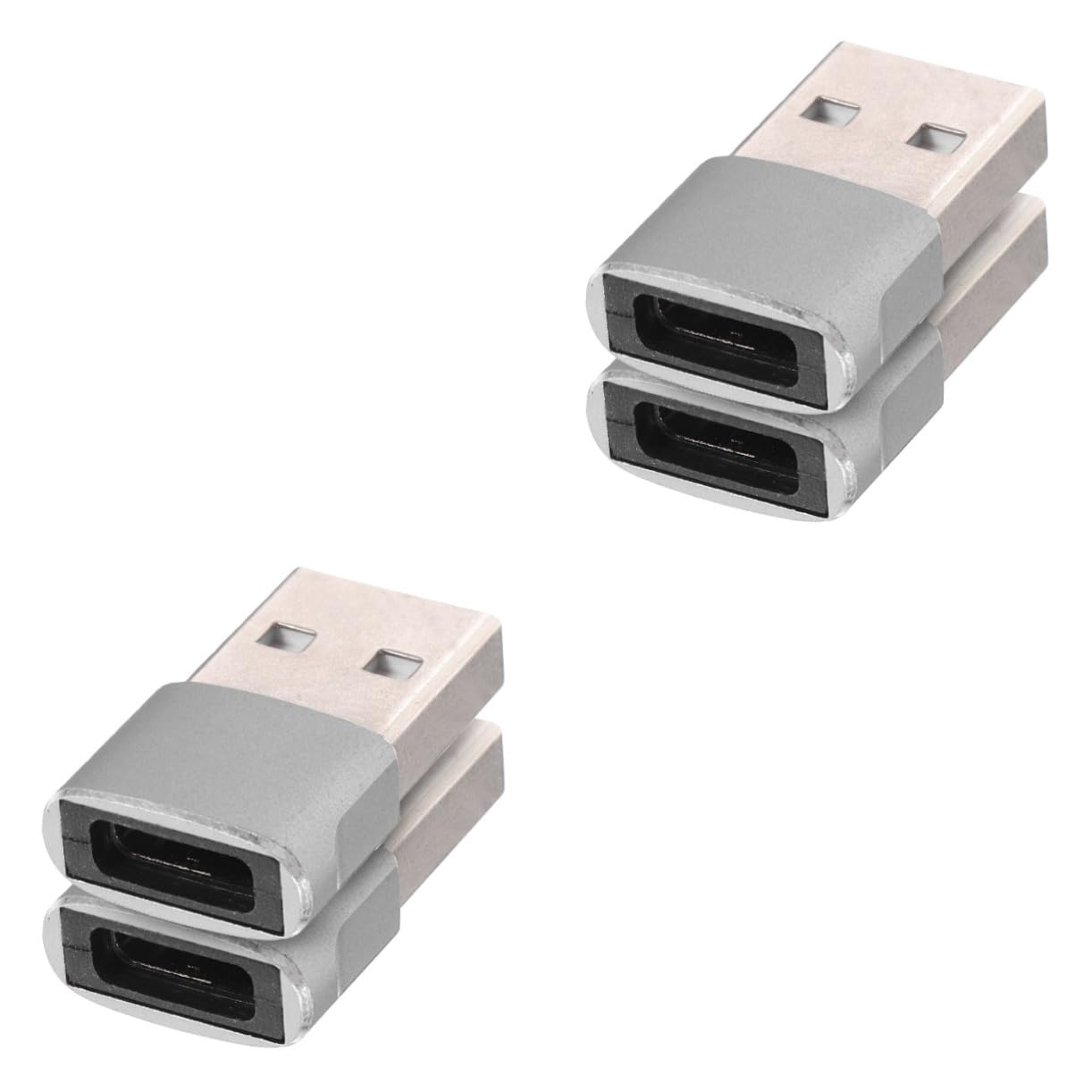 2-Pack USB C to USB Adapter - Aluminum Alloy Type C Female to USB 3.0 Converter for Phone Charging, Data Transfer - Compatible with iPhone, Samsung, Pixel, MacBook & More (Home, Office, Travel Use)