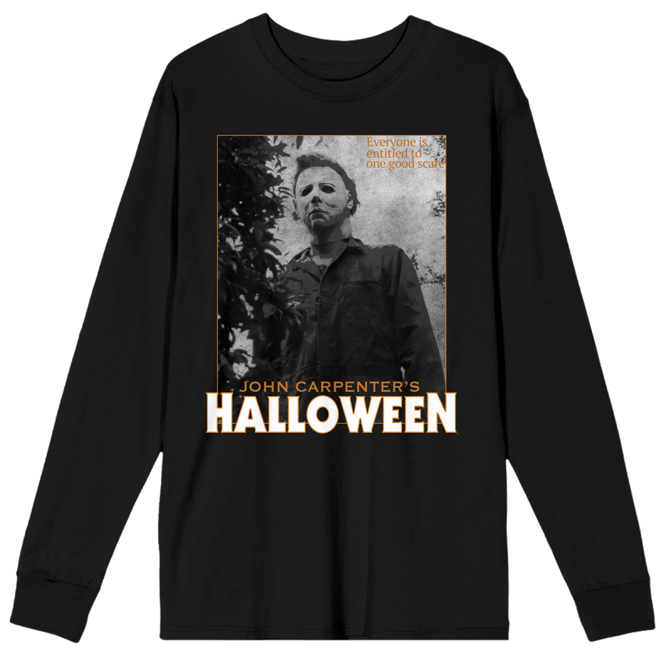John Carpenter's Halloween Michael Myers Horror Movie Poster Men's Black Long Sleeve T-Shirt | Horror Film Fan Gift, Cosplay Costume, Halloween Party Outfit