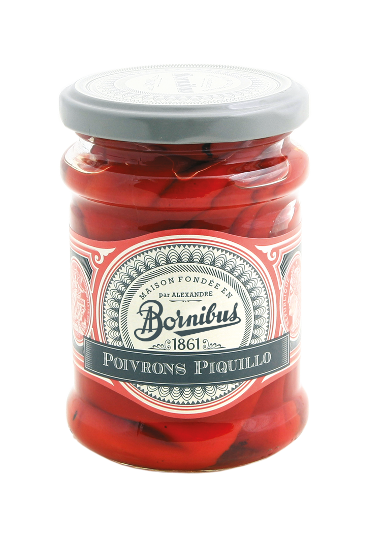 Bornibus Piquillo Peppers 8.82 oz (250g) - Premium Spanish Roasted Red Peppers - Perfect for Tapas, Salads, Sandwiches & Charcuterie Boards