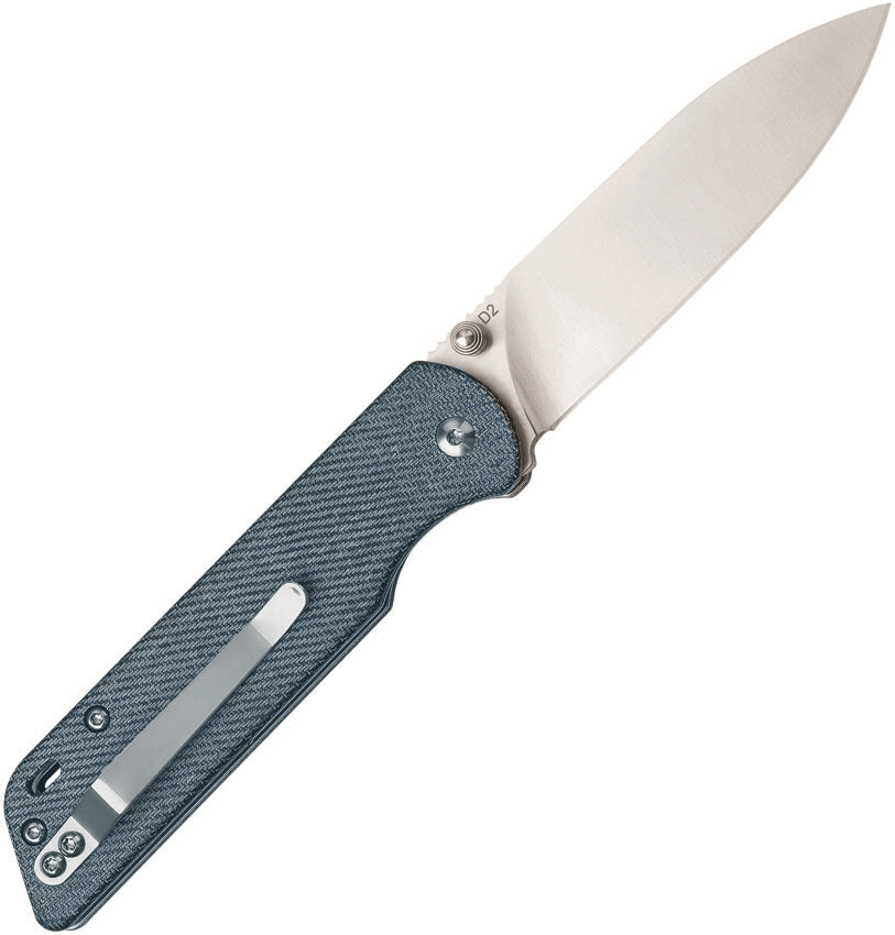 QSP Parrot D2 Pocket Knife - Micarta Denim Handle, Razor Sharp EDC Folding Knife for Camping, Hiking & Everyday Carry