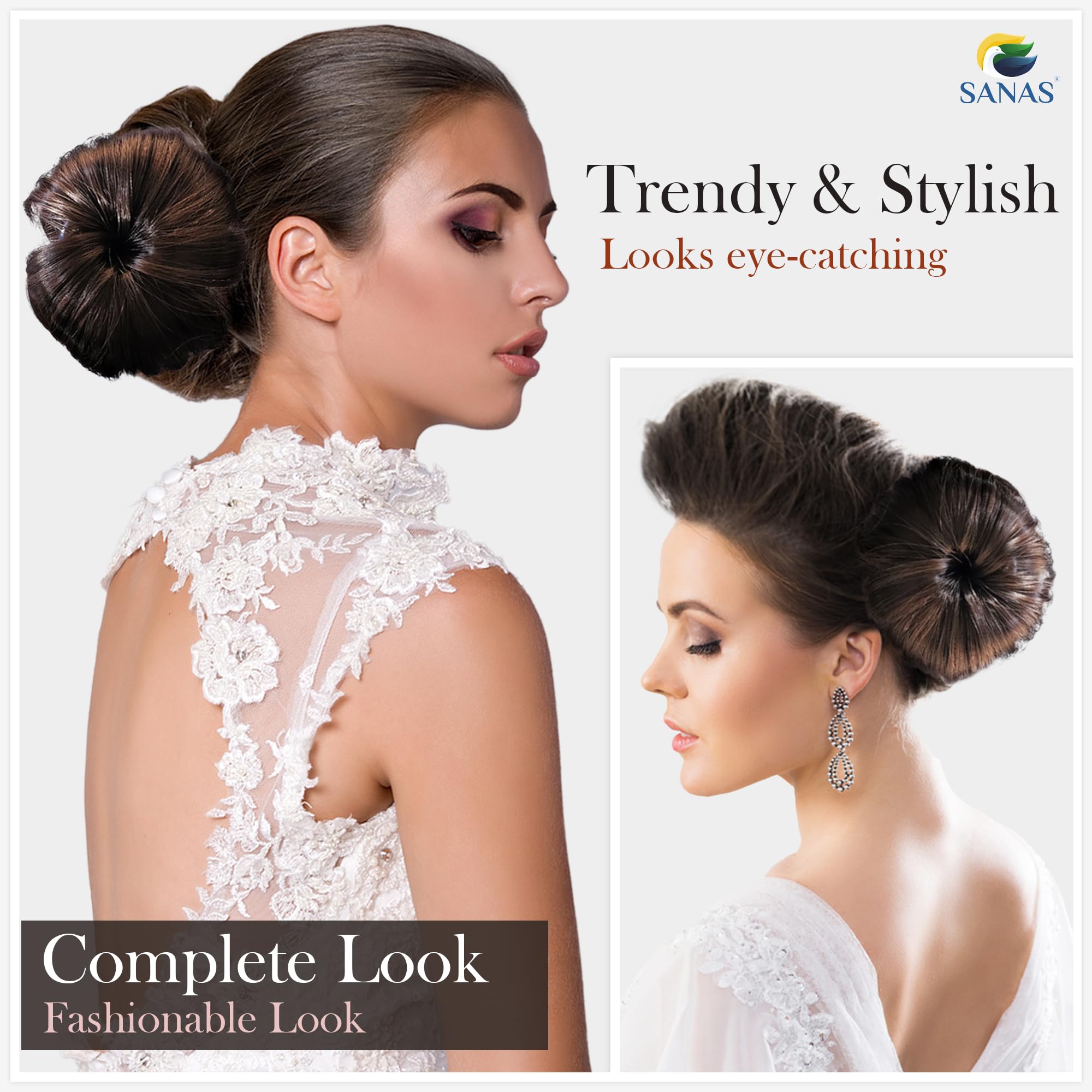 Stylish Artificial Hair Bun Clip for Women - 1PC Brown Jooda Bun Hairstyle Accessory | Perfect for Parties, Weddings & Everyday Elegance