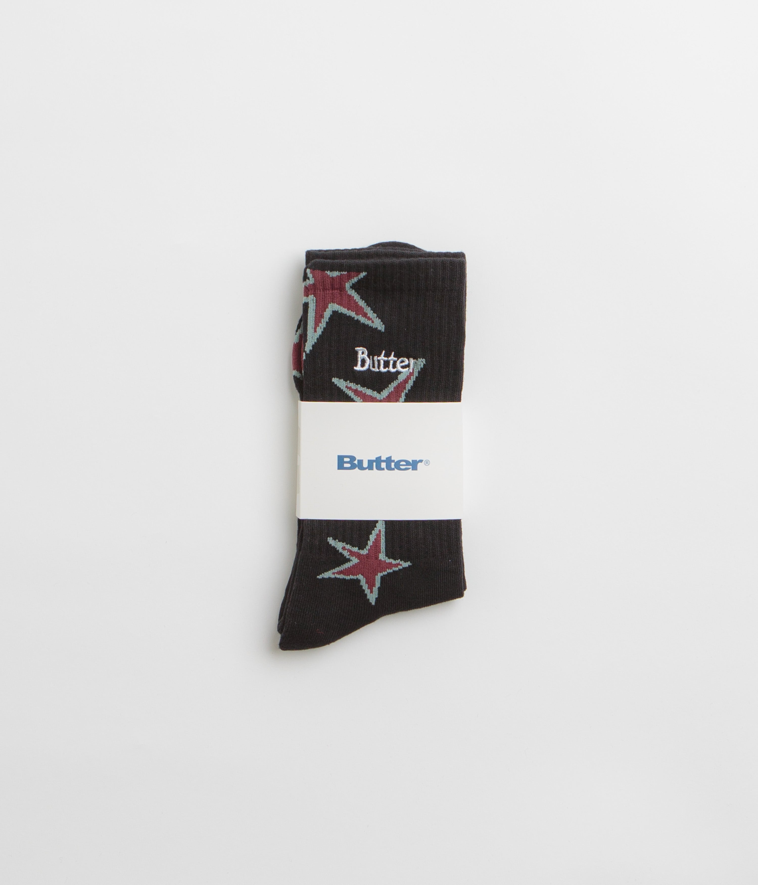 Butter Goods Star Socks - Black Unisex Crew Socks for Men & Women | Casual Wear, Street Style, Gift Idea