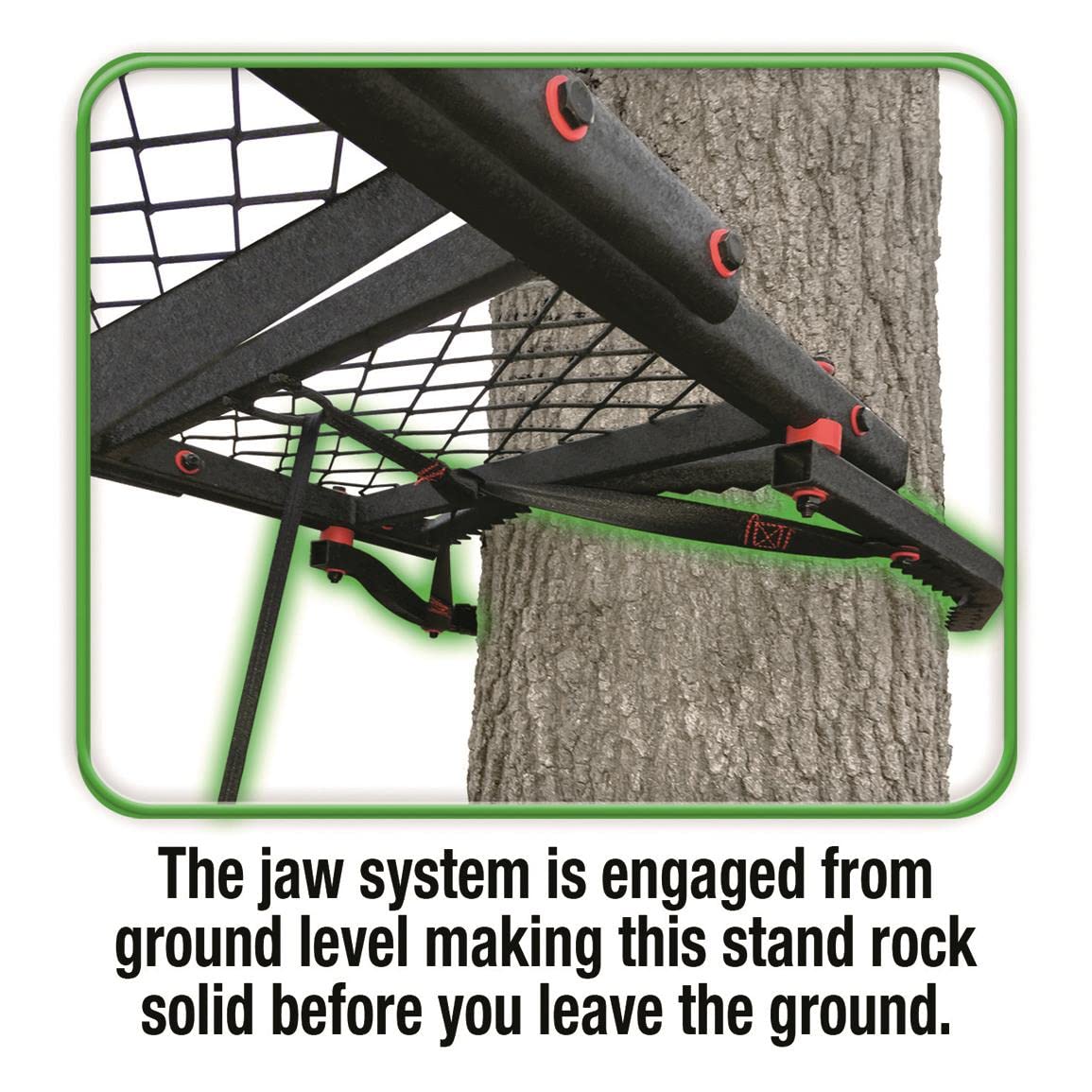 Primal Tree Stands Single Vantage Deluxe 17 Foot Ladder Tree Stand with Jaw & Truss Stabilizer System - Perfect for Hunting, Wildlife Observation, and Outdoor Adventures
