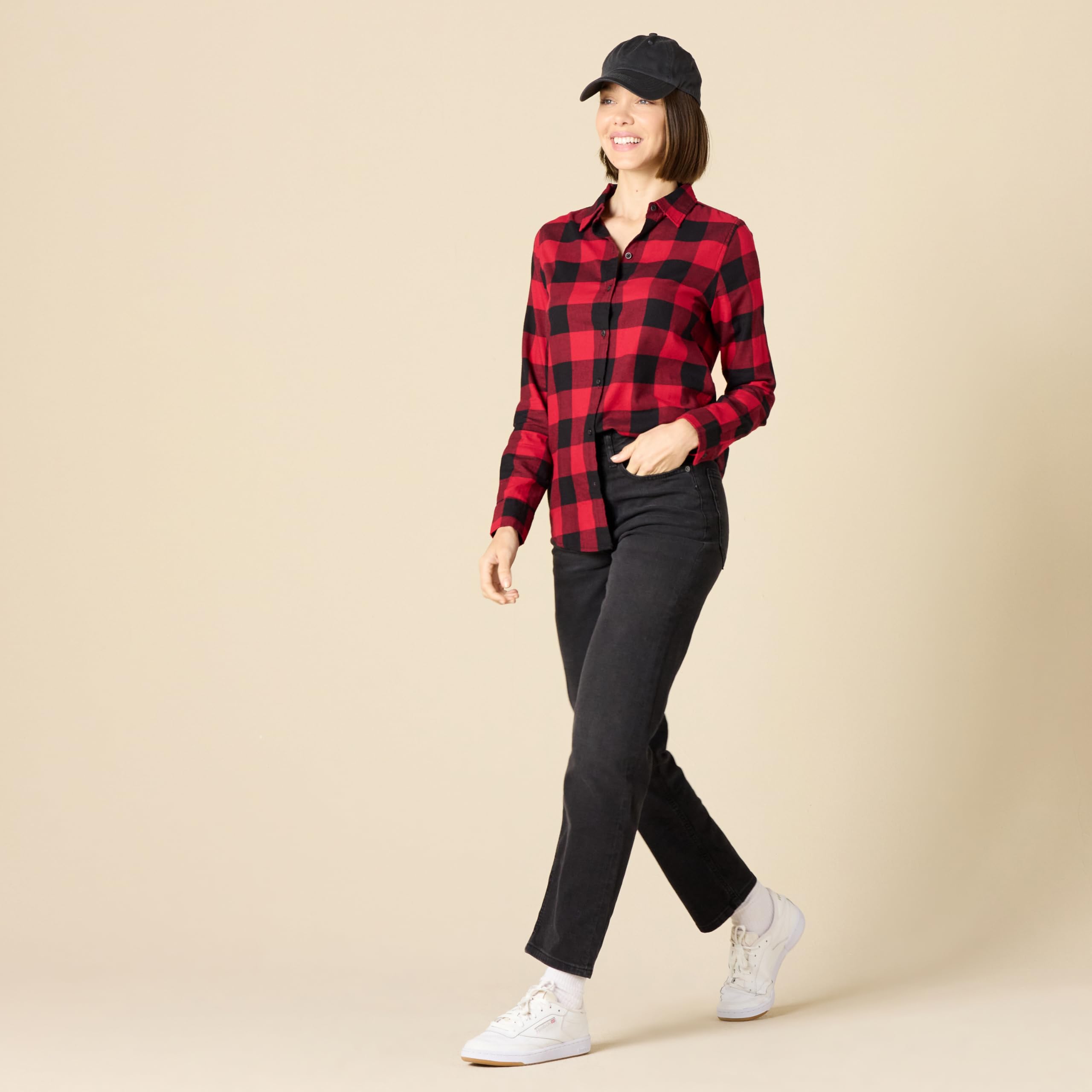 Amazon Essentials Women's High-Rise Straight Leg Jeans - Comfortable Stretch Denim Pants for Casual Wear, Work & Everyday Outfits