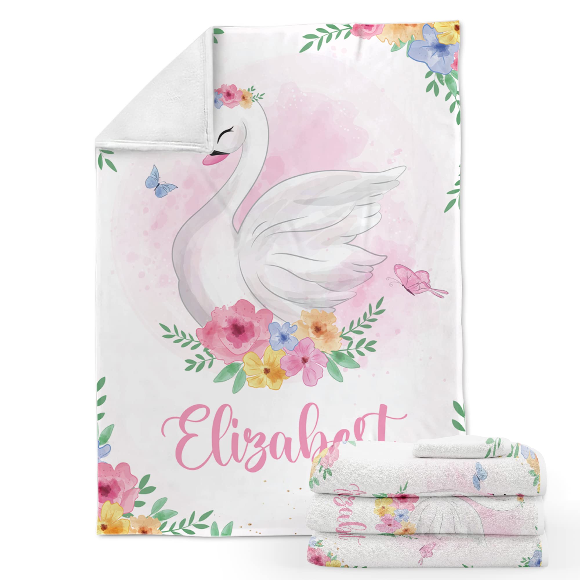 Personalized Baby Blankets with Name - Custom Embroidered Baby Blankets for Girls & Boys, Super Soft Plush Fleece Blanket 30