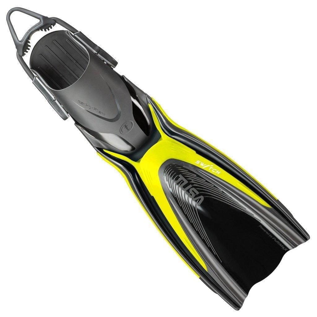 Tusa Hyflex Switch Fin - Adjustable Scuba Diving Fins for Comfort & Performance - Perfect for Snorkeling, Spearfishing & Underwater Exploration