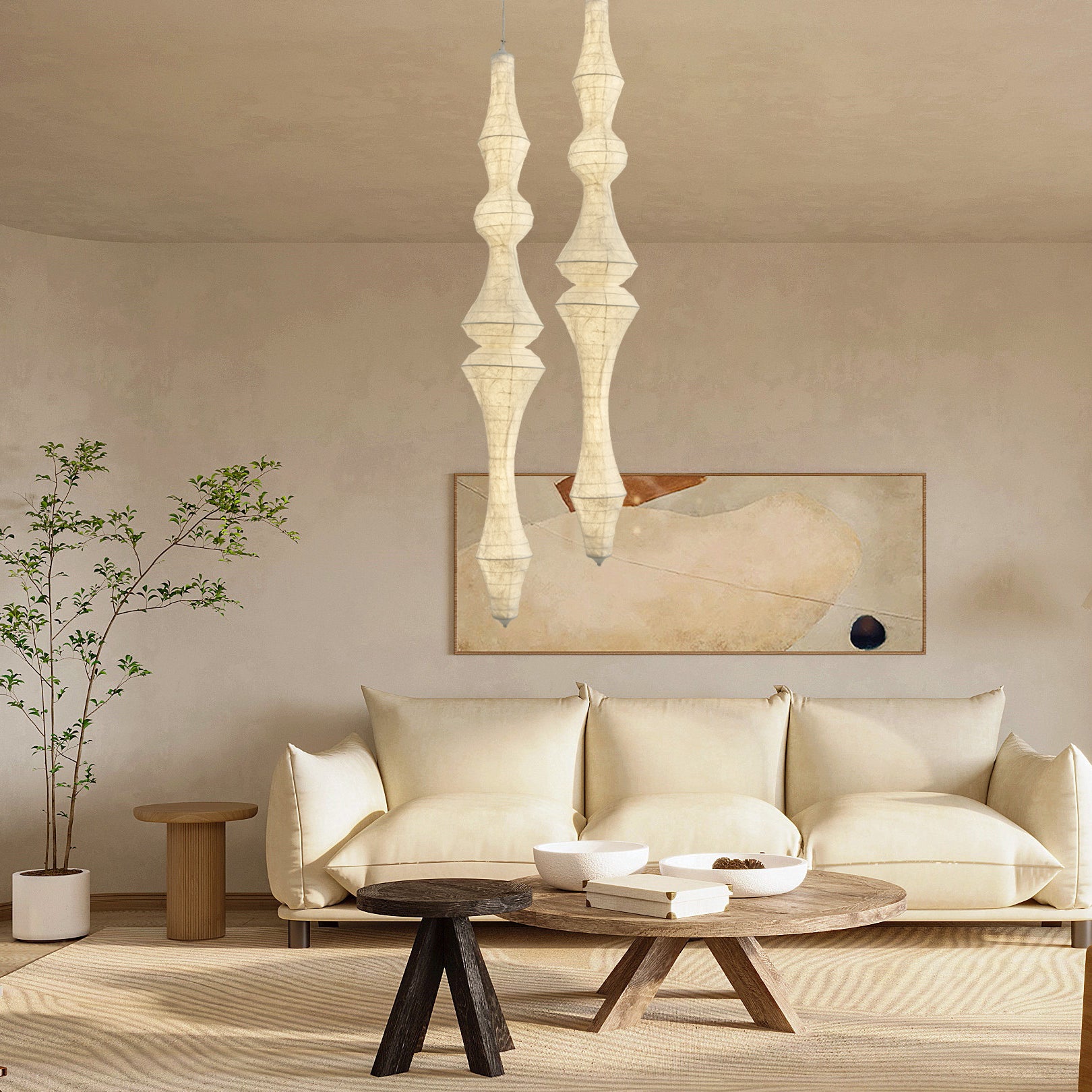 Isabella Spire Pendant Lamp - Modern Crystal Chandelier Lighting for Dining Room, Kitchen Island & Bedroom Decor