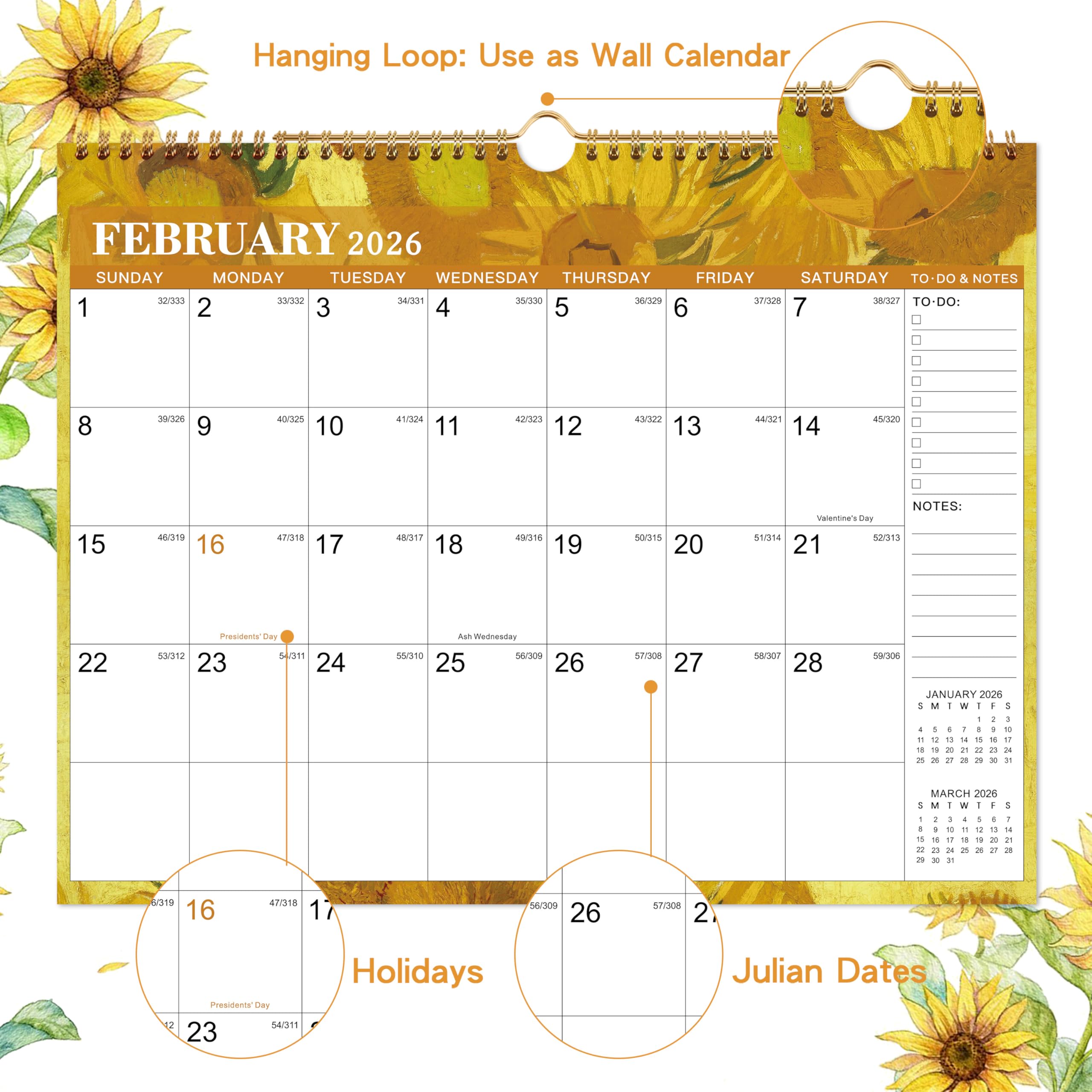 2025-2026 Wall Calendar | 18-Month Planner from July 2025 to December 2026 | 14.6