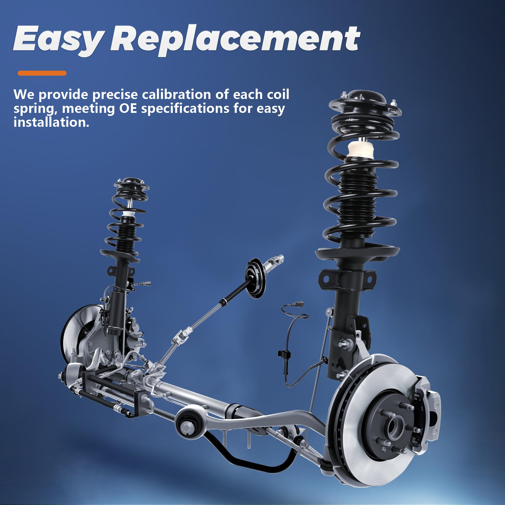2005-2019 Nissan Frontier Front & Rear Complete Strut Assembly - Coil Spring & Shock Absorber Replacement (Part# 271102 37273) - Improves Ride Comfort & Handling for Off-Road & Daily Driving