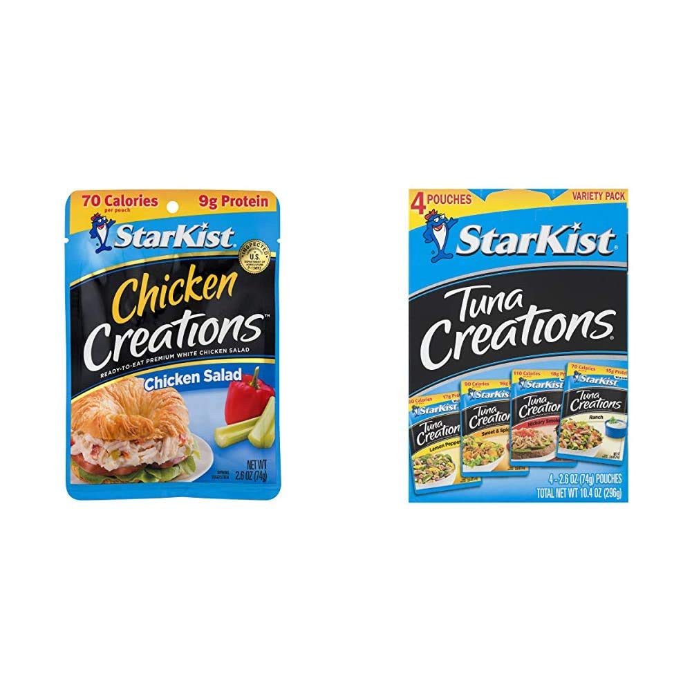 StarKist Chicken & Tuna Creations Variety Pack - 12 Protein-Packed Pouches | Ready-to-Eat Meals for Camping, Office Lunches & Emergency Food Supply