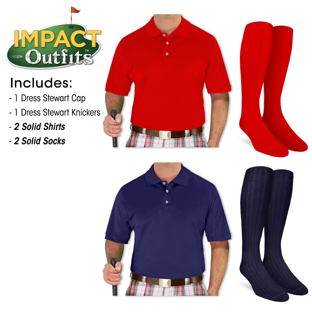 Impact Plaid Golf Outfits for Men - Stylish Stewart Dress - Perfect for Golf Tournaments, Country Club Events & Casual Wear