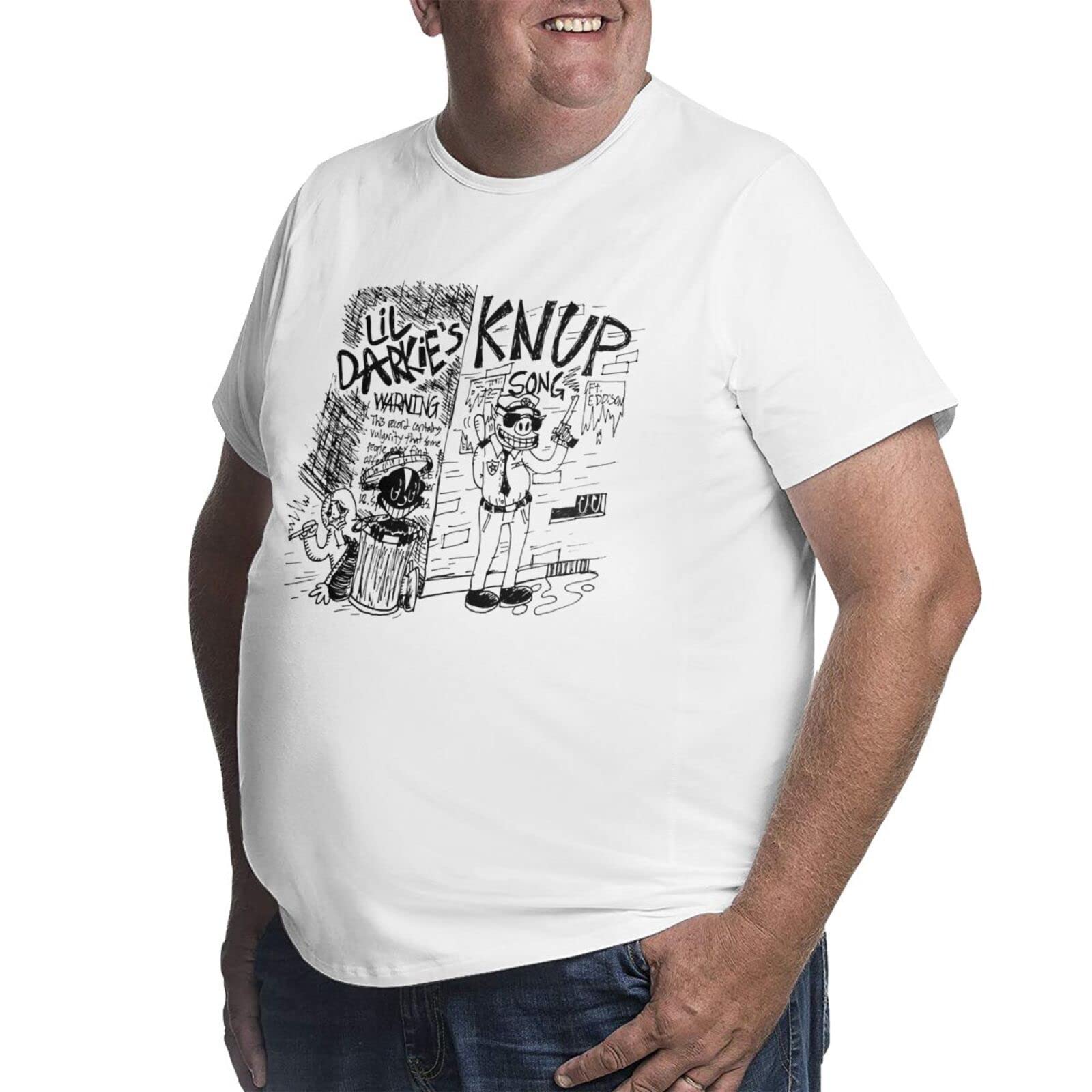 Lil Darkie Oversized T-Shirt for Men - Big and Tall Cotton Tee, Short Sleeve White Graphic T-Shirt - Perfect for Streetwear, Concerts, and Casual Outfits