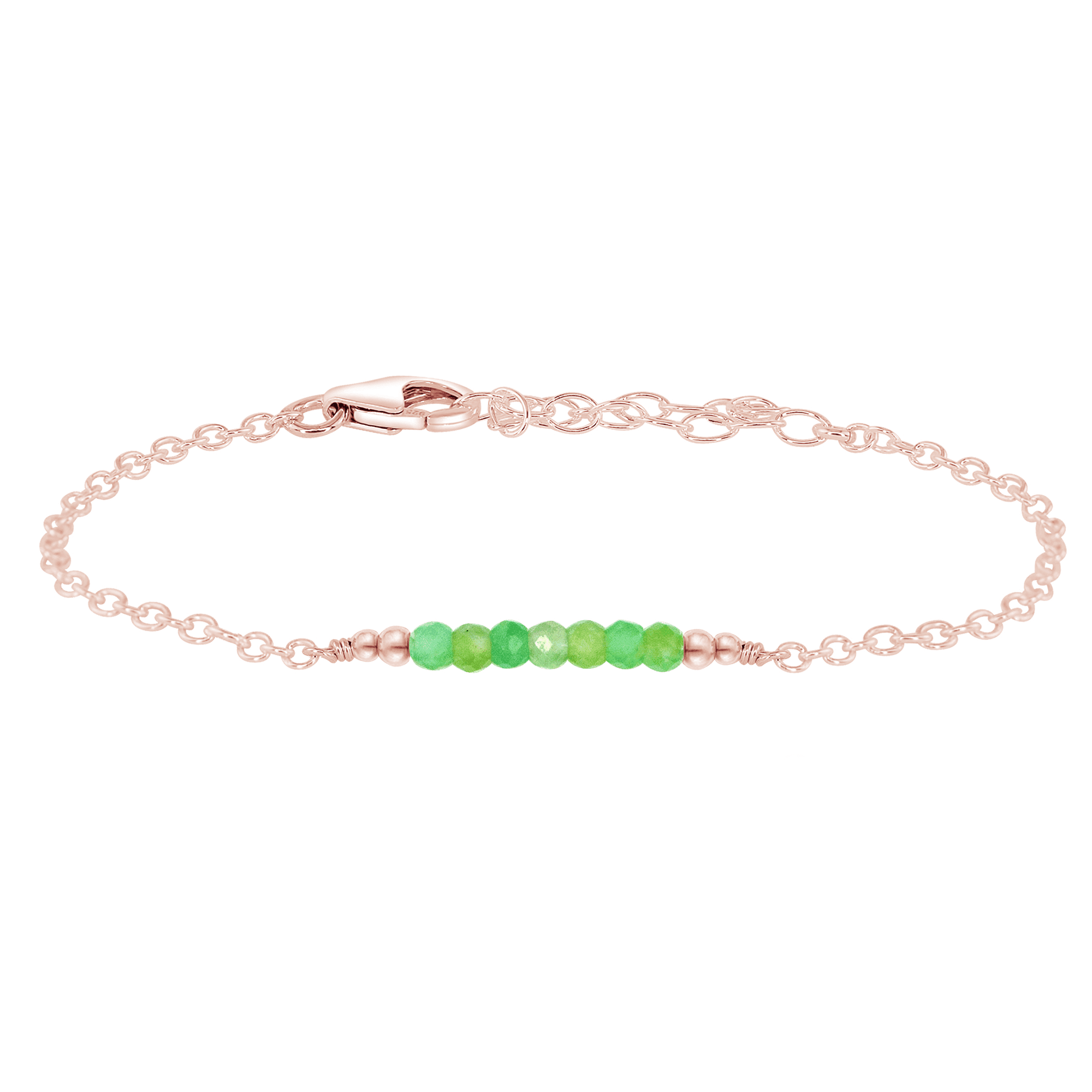 Sparkling Green Chrysoprase Gemstone Faceted Bead Bar Bracelet for Women | Handmade Adjustable Healing Crystal Jewelry | Perfect for Meditation, Yoga & Spiritual Gifts