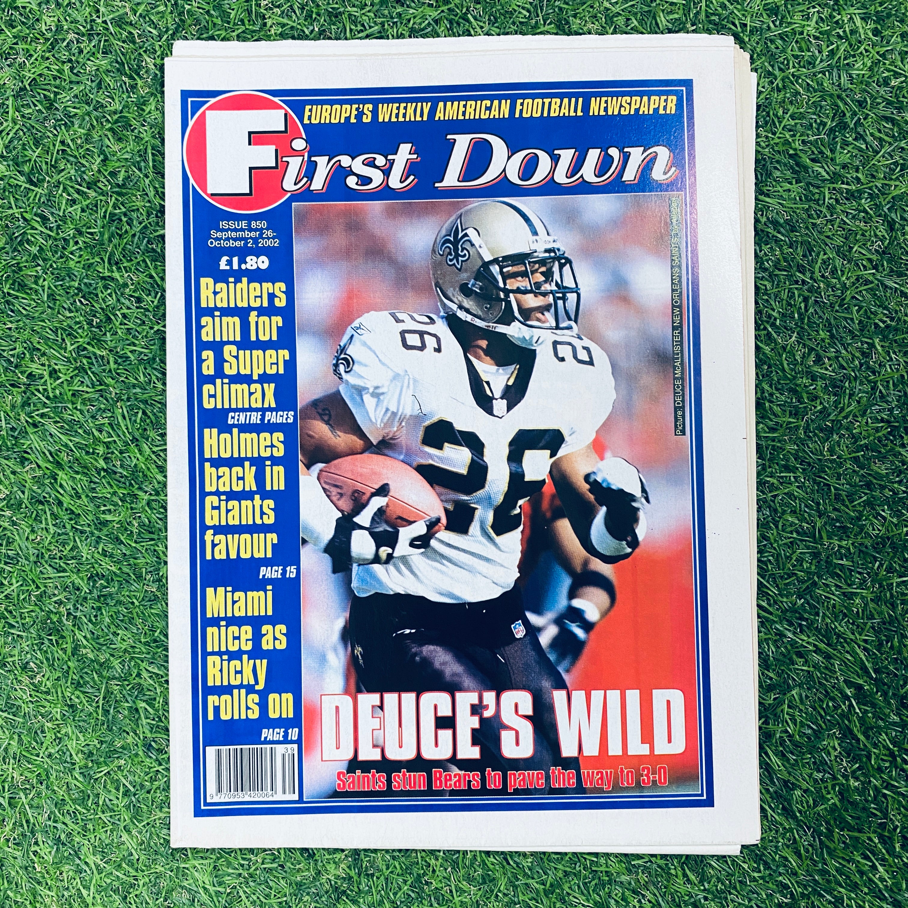First Down Newspaper Issue 850 - September 26 to October 2, 2002 | Vintage Sports Collectible for Football Fans & Memorabilia Collectors | Perfect for Display, Gifts, and Historical Archives