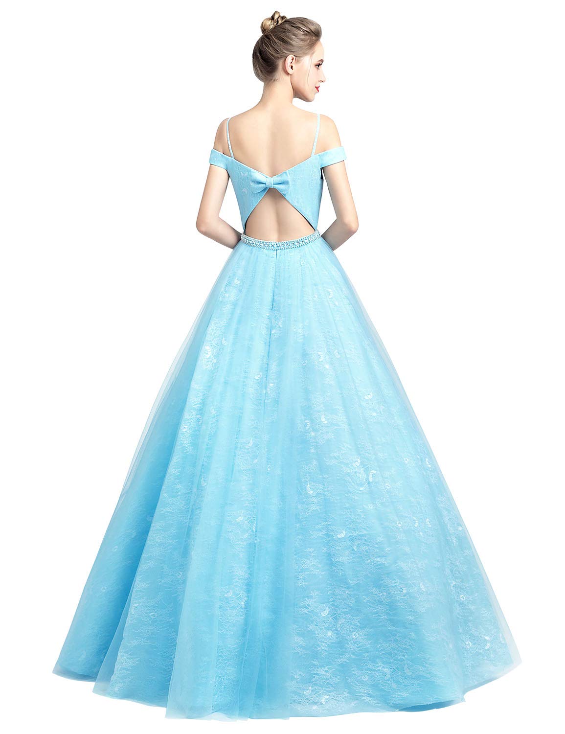 Sarahbridal Women's Prom Evening Dresses 2024 - Long Beaded Pearls Wedding Party Ball Gowns for Homecoming, Quinceañera & Formal Events - Elegant A-line Gown with Sparkling Details
