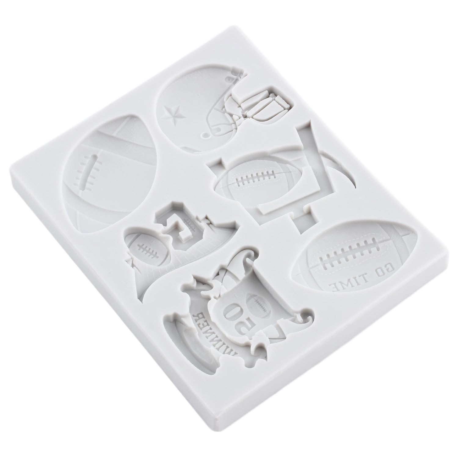 Premium Silicone Ball Molds Set of 3 - Rugby Football & Helmet Cake Decorating Molds for Chocolate, Fondant, Gum Paste, Polymer Clay - Perfect for Sports Themed Cupcake Toppers, Candy Making, and DIY Baking Projects
