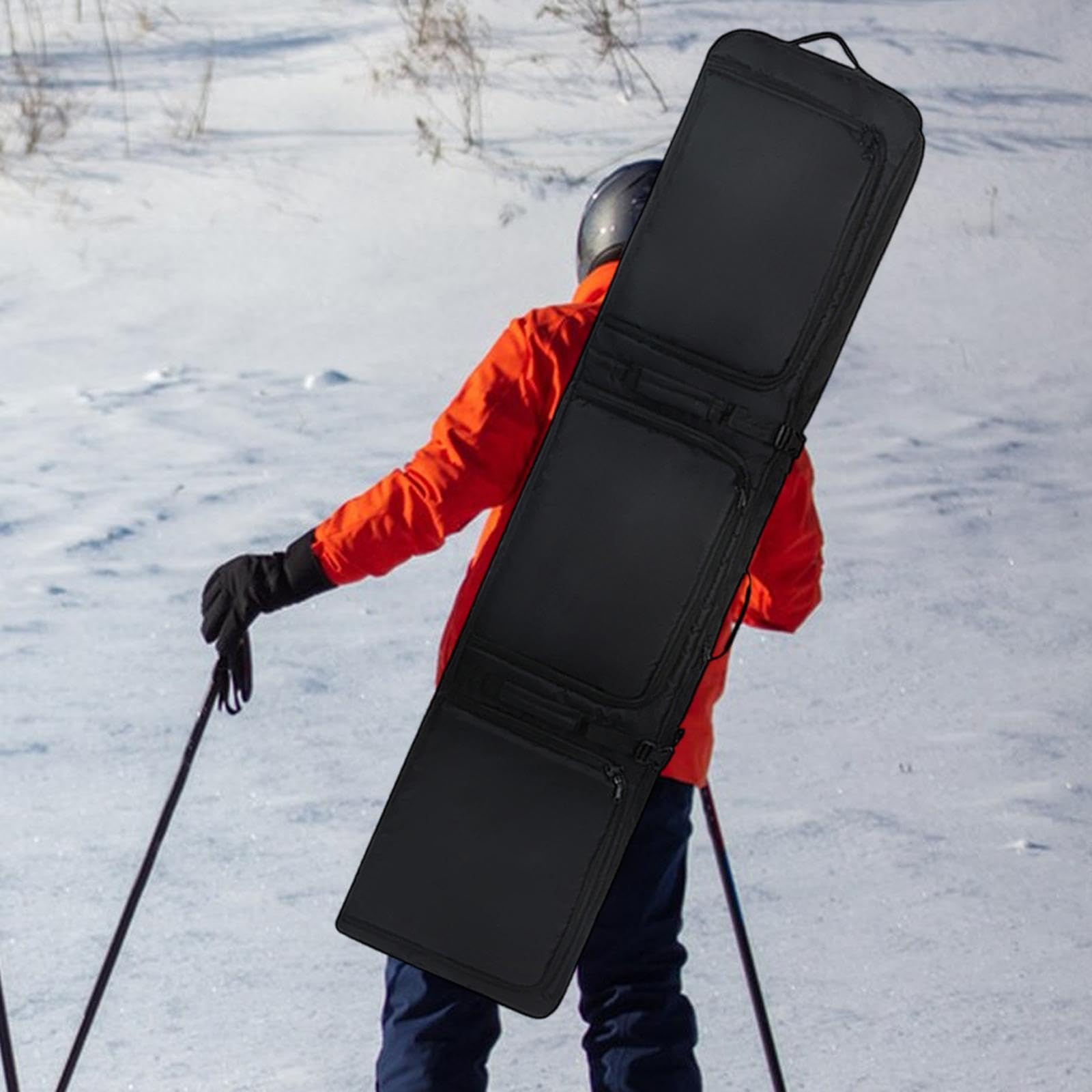 Waterproof Wheeled Ski Bag with Handles - Durable Snowboard Storage Backpack for Single Ski or 2 Sets of Skis | Perfect for Air Travel, Mountain Trips & Winter Sports Gear Organization