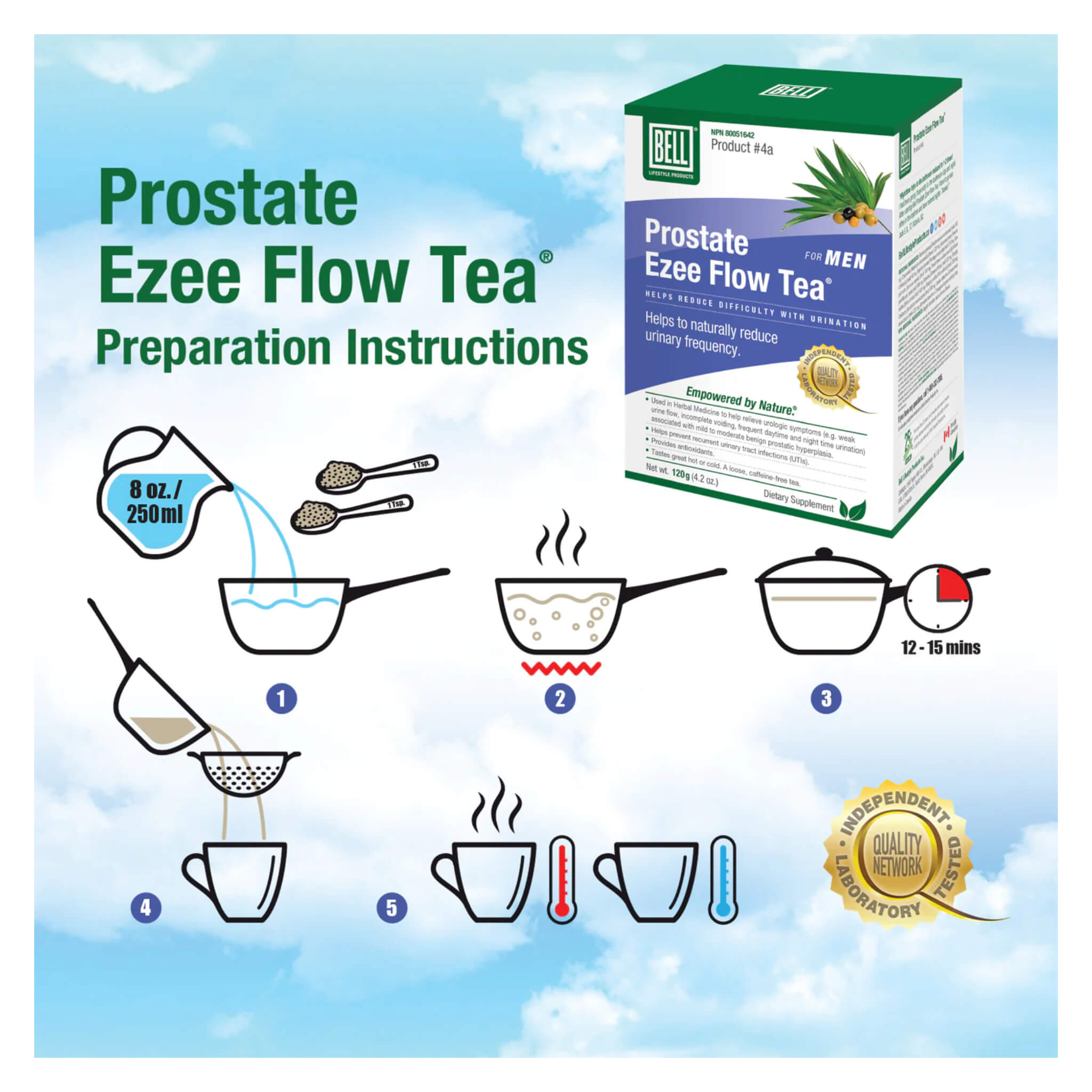 Prostate Ezee Flow Tea for Men - Natural Herbal Supplement for Prostate Health & Urinary Support - Perfect for Daily Wellness & Comfort