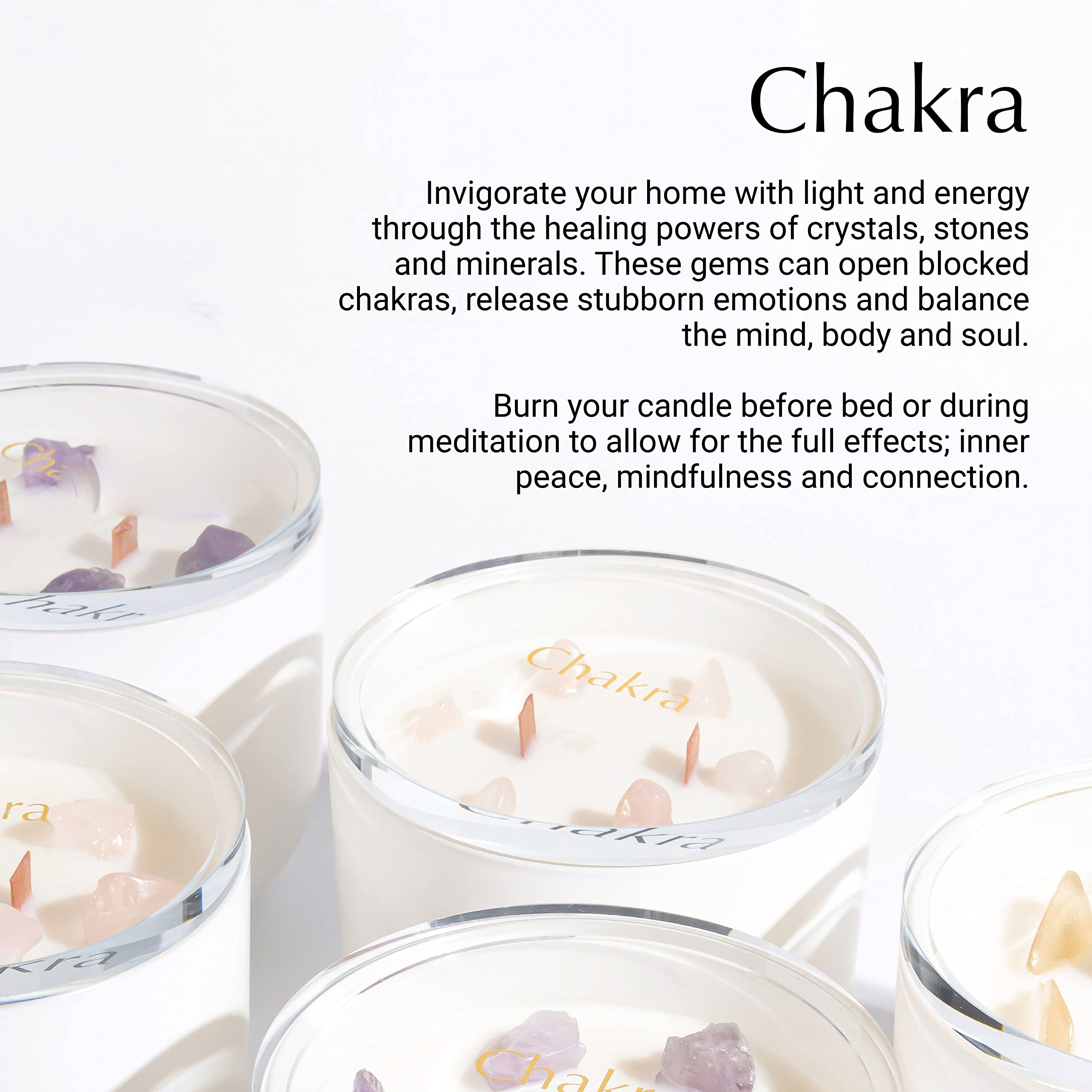 Amethyst Quartz Healing Crystal Candle with Wooden Wick - 12oz Aromatherapy Scented Candle with Real Crystals, Crackling Sound & Relaxing Fragrance - Perfect Gift for Women, Meditation, Yoga & Home Decor
